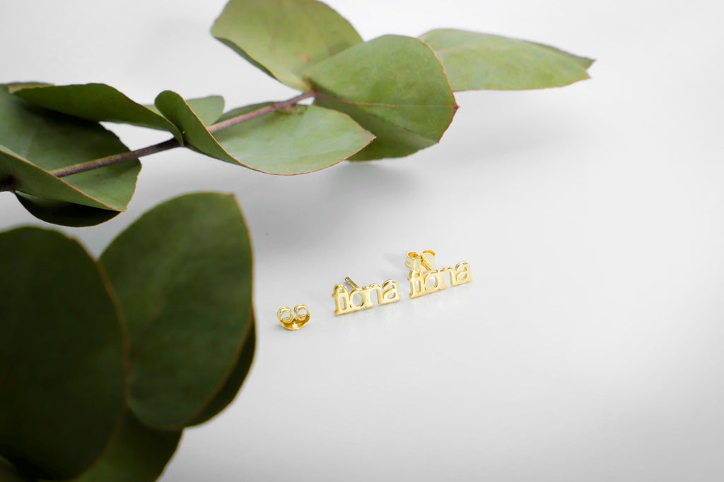 Goldsmith Personalized Gold Name Earrings - Dainty Minimalist Jewelry for Unique Gifting