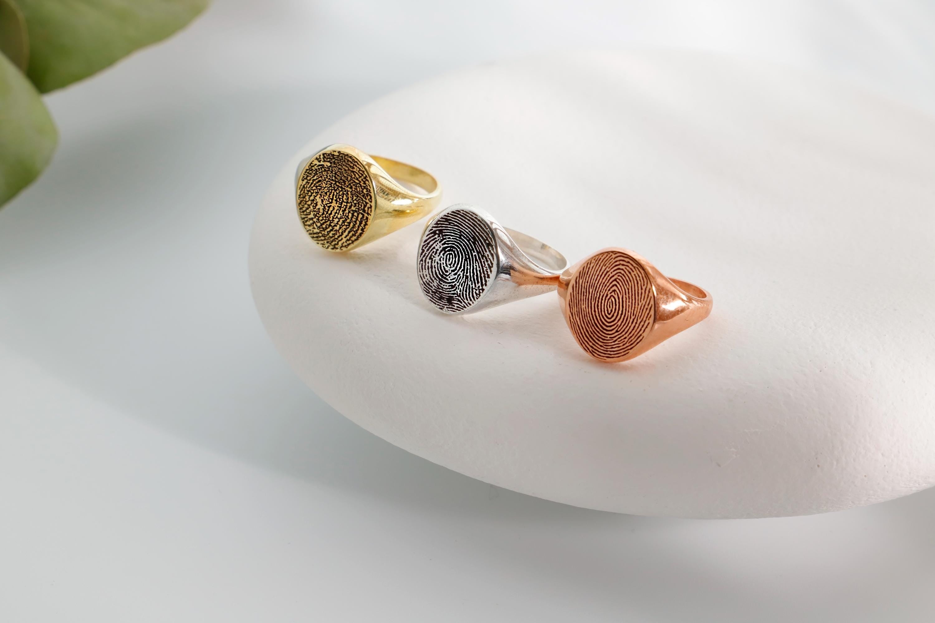 Fingerprint Jewelry Co. Custom Fingerprint Ring in Sterling Silver – Personalized Memorial Gift