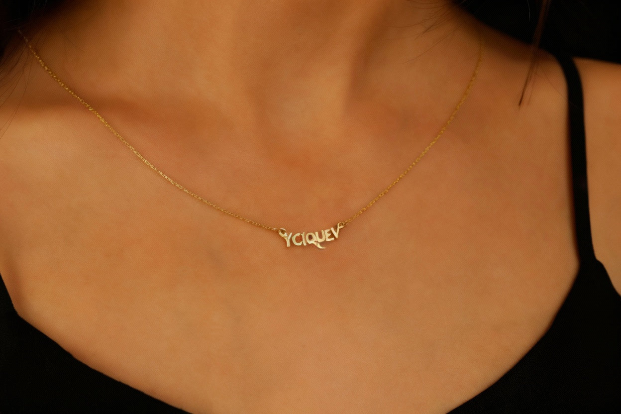 Greek Elegance Personalized Name Necklace - Custom 18K Gold Filled Greek Jewelry Gift for Her