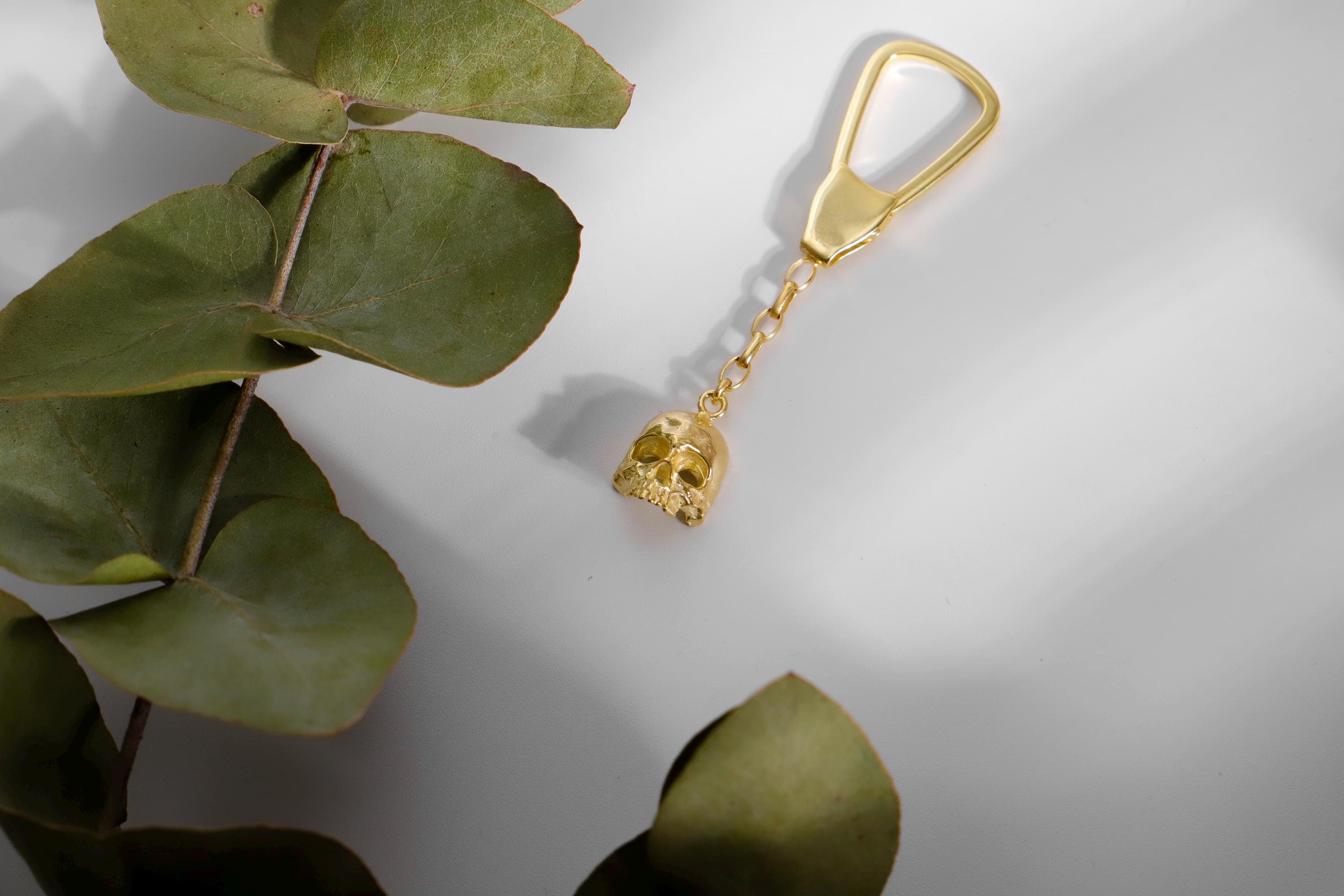 Unique Skull Keychain in 925 Sterling Silver