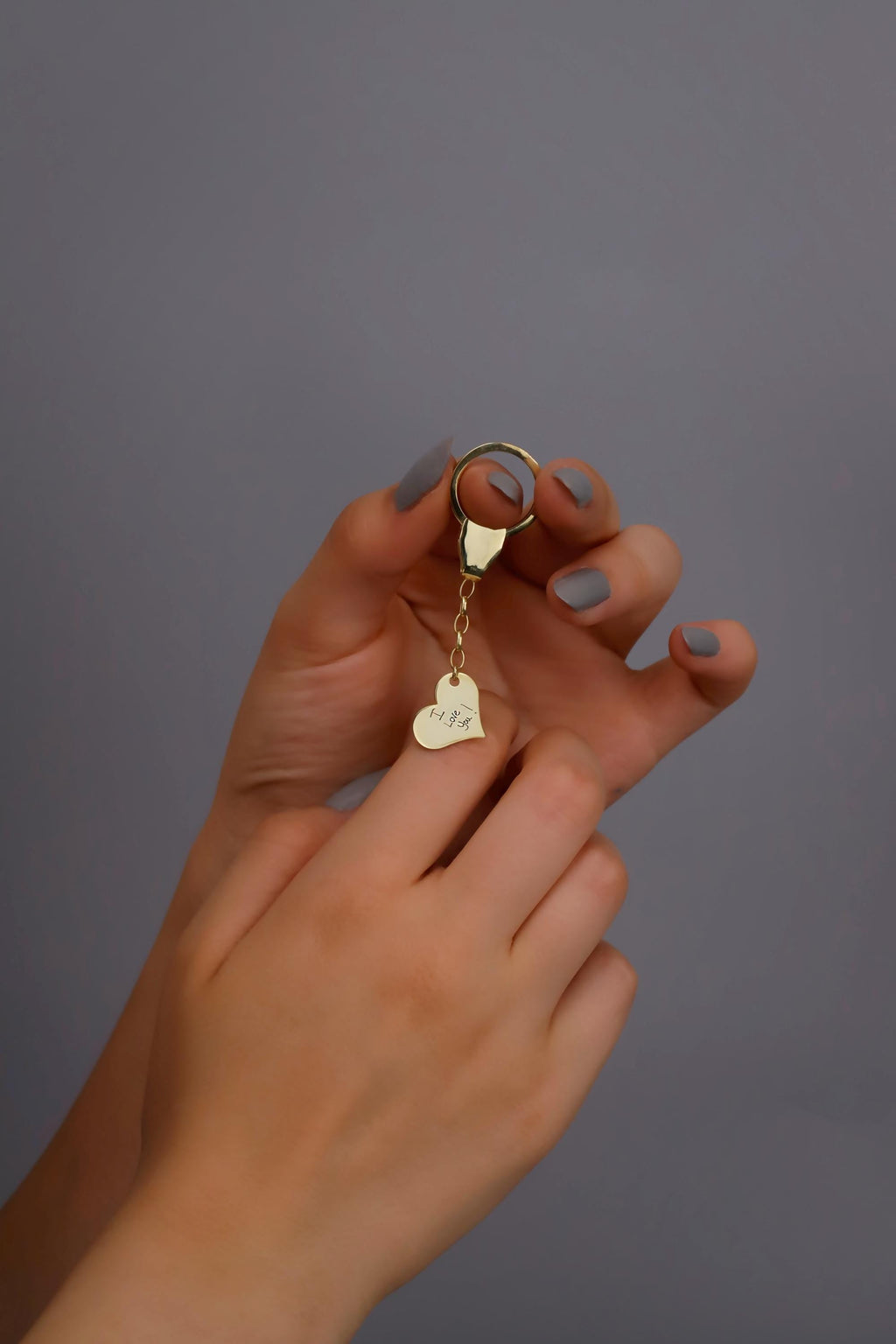 Actual Handwriting Keychain - Dainty Personalized Engraved 925 Sterling Silver Jewelry for Women