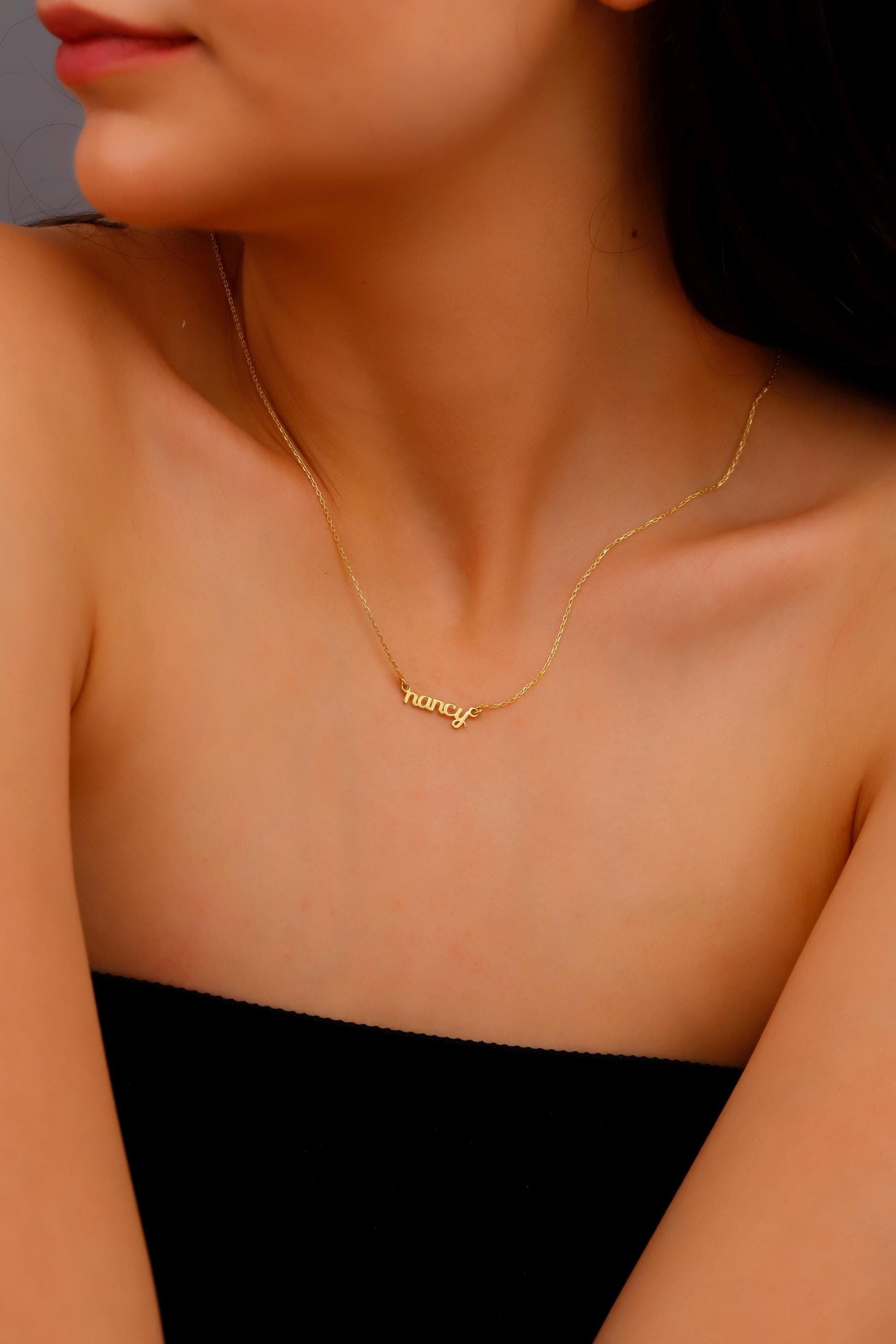 14K Gold Personalized Name Necklace - Shine Bright with Custom Elegance