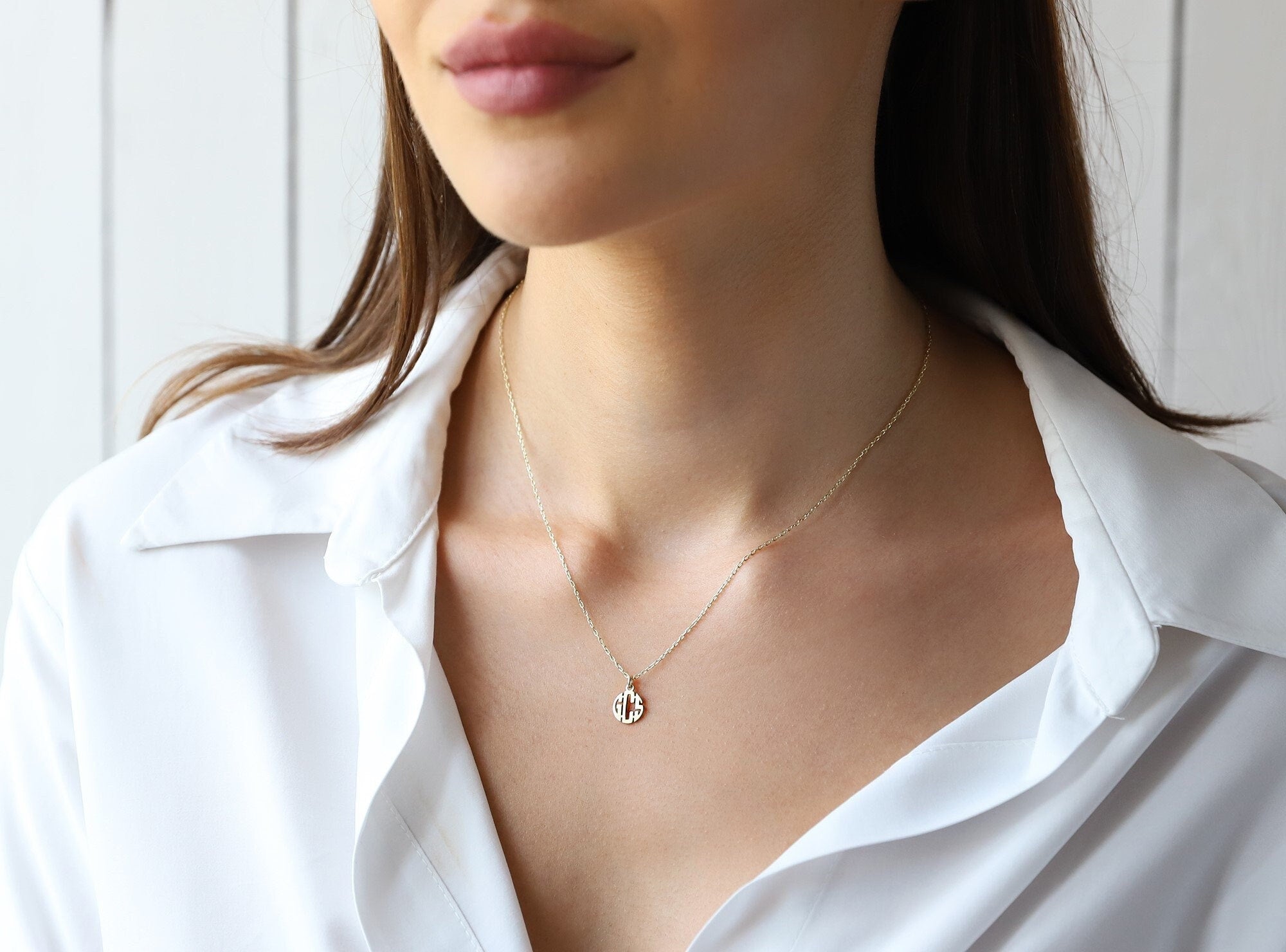 14K Gold Monogram Necklace