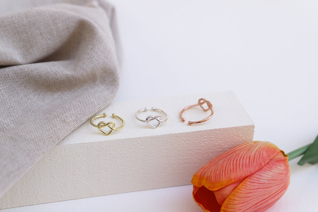 Heartfelt Designs Heart Knot Ring - Adjustable & Unique Love Symbol