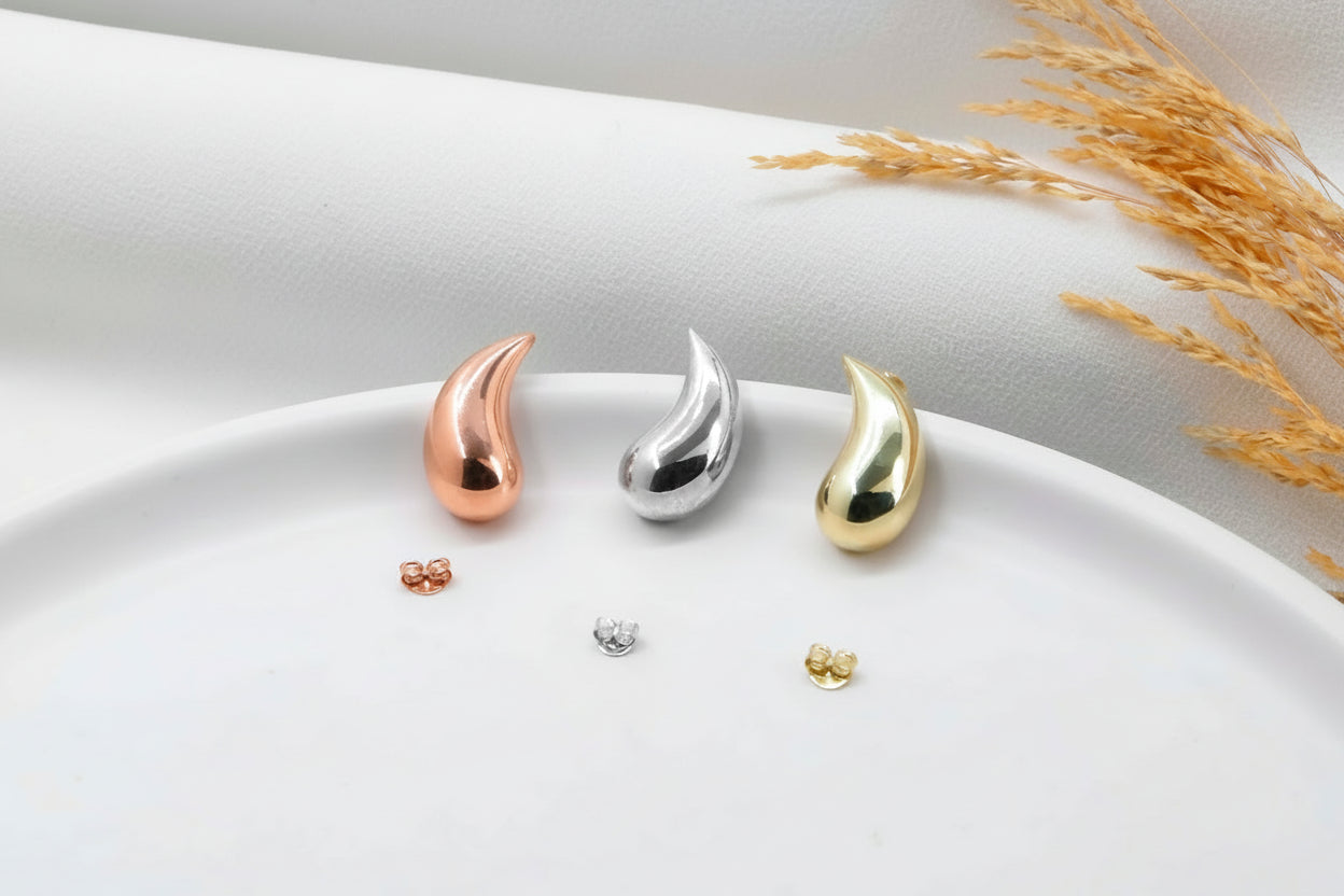 Radiant 925 Sterling Silver Chunky Teardrop Waterdrop Earrings - A Dazzling Gift for Her