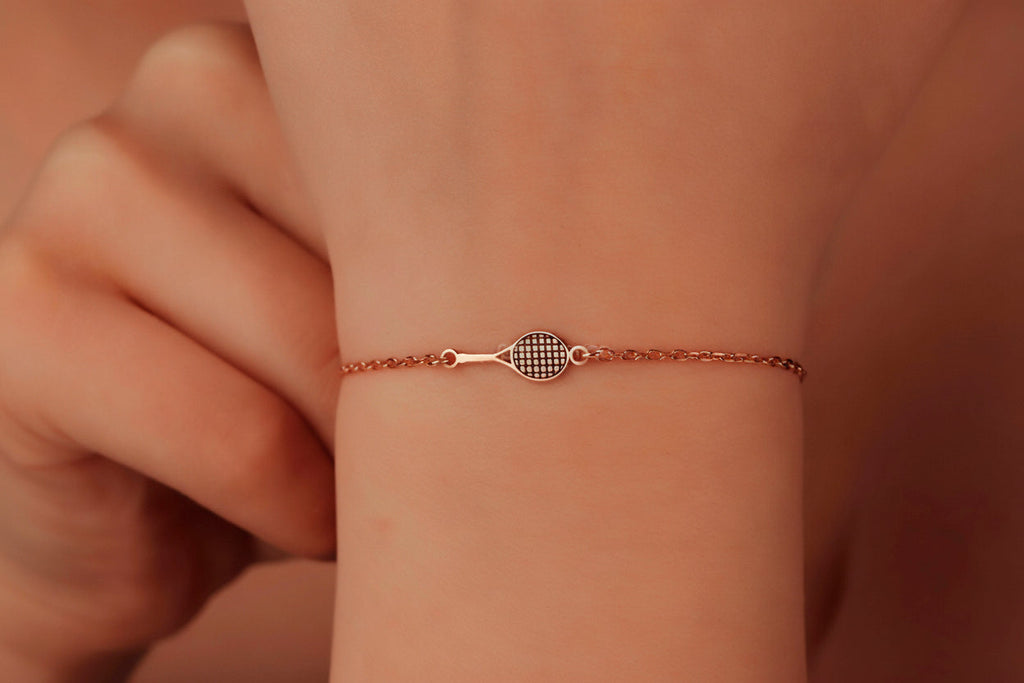 Tennis Spirit Minimalist Racket Charm Bracelet