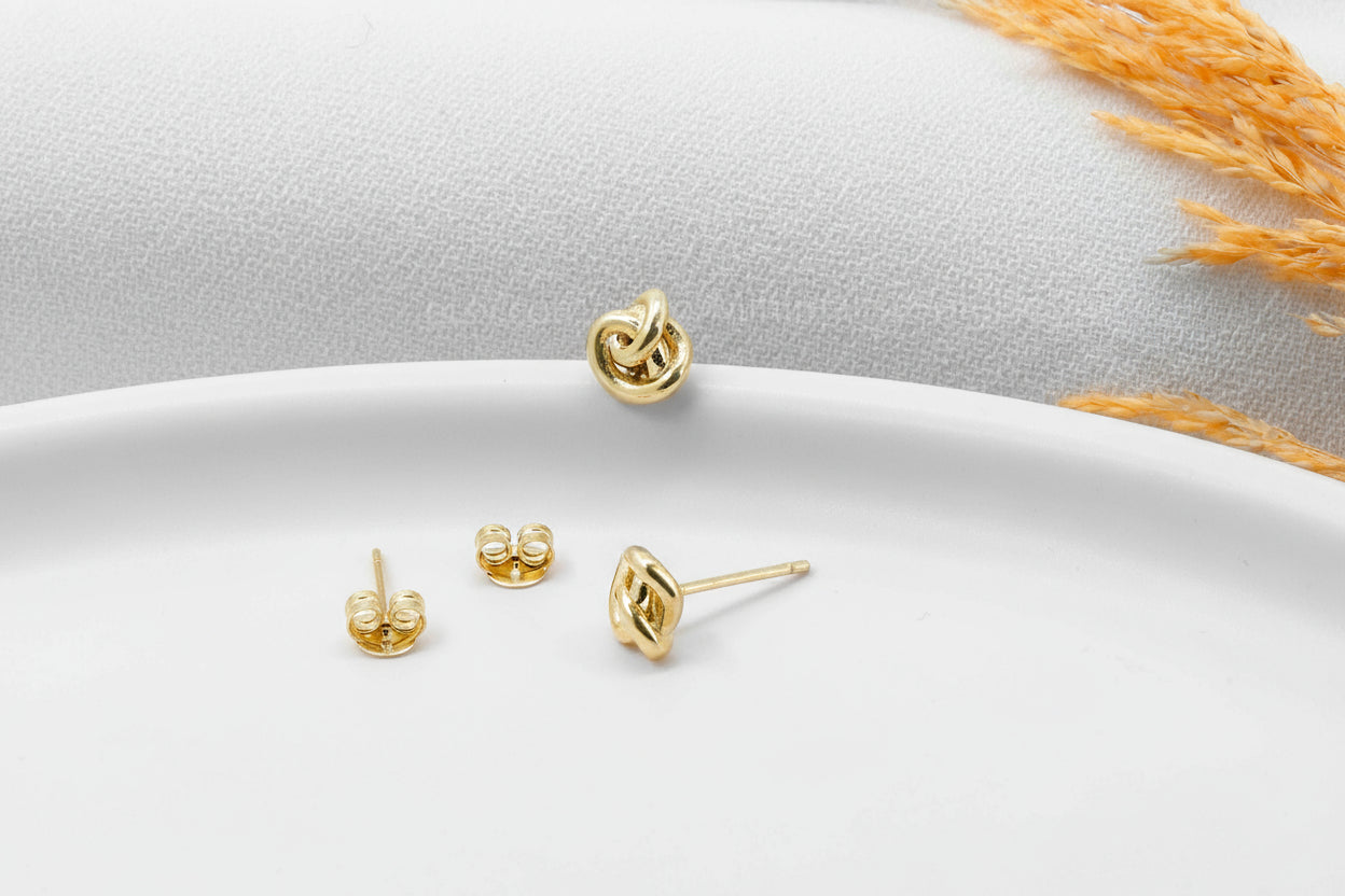 Love Knot Stud Earrings - 3 Dainty Styles in Gold, Rose Gold & Silver - Perfect Gift for Her, Limited Stock Available!