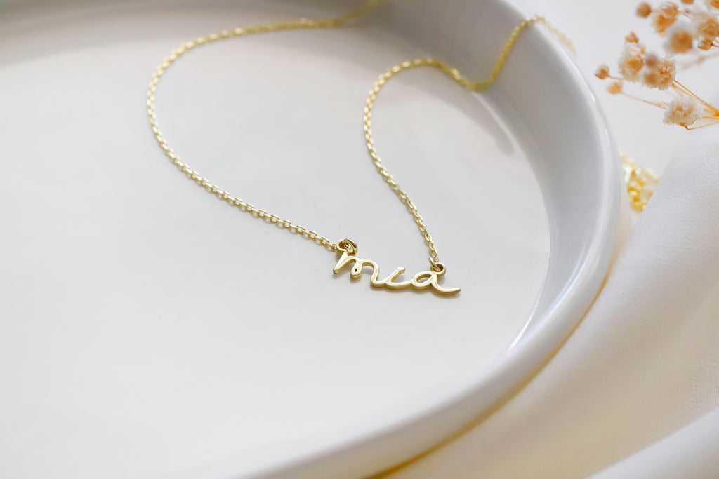 Gleaming Gifts Handwritten Signature Name Necklace - Personalized Sterling Silver Jewelry for Unique Holiday Memories