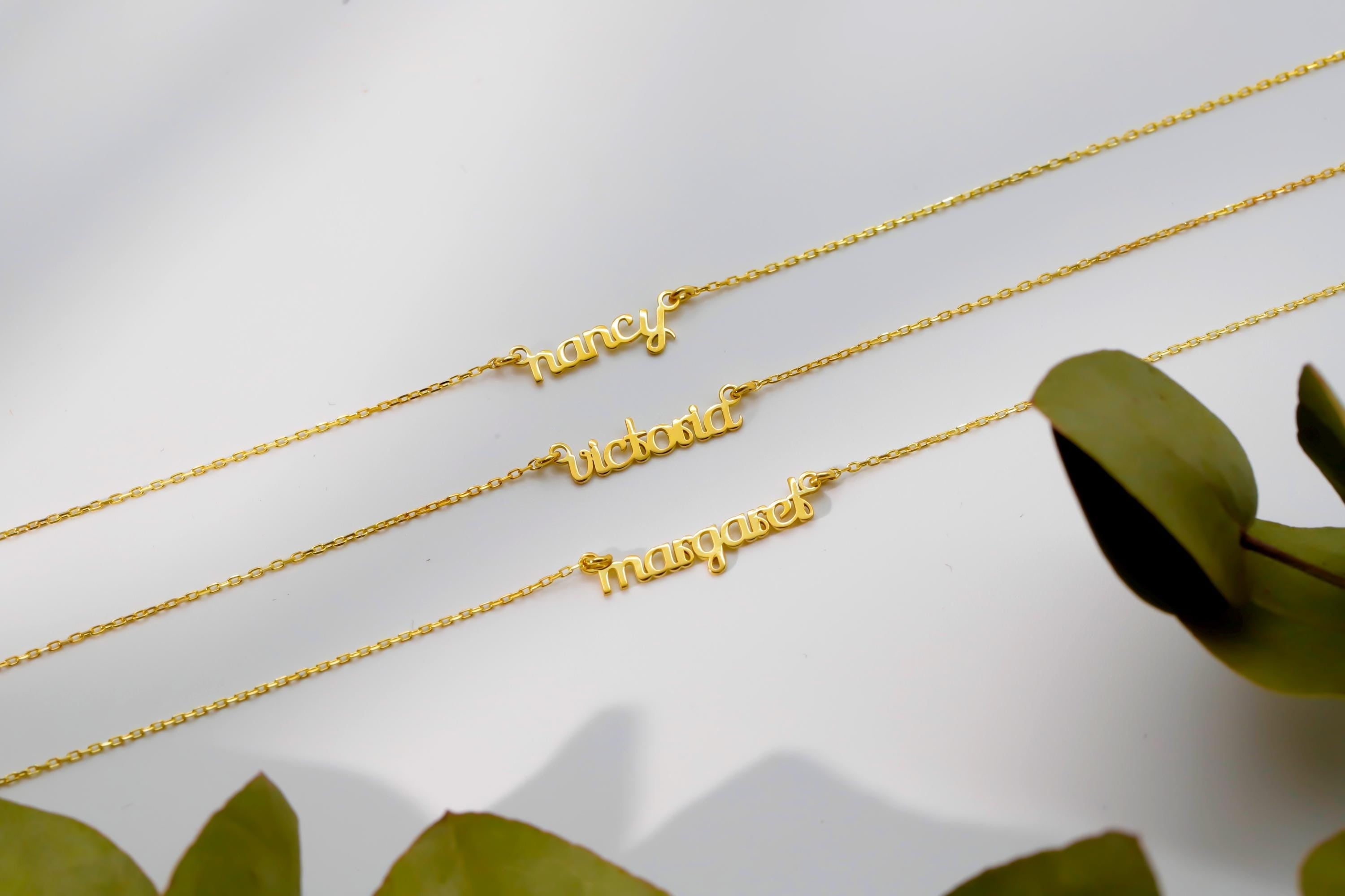 14K Gold Personalized Name Necklace - Shine Bright with Custom Elegance