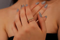 Twisted Rose Gold Diamond Ring Set - Sparkling Pave Design for Stunning Stacking