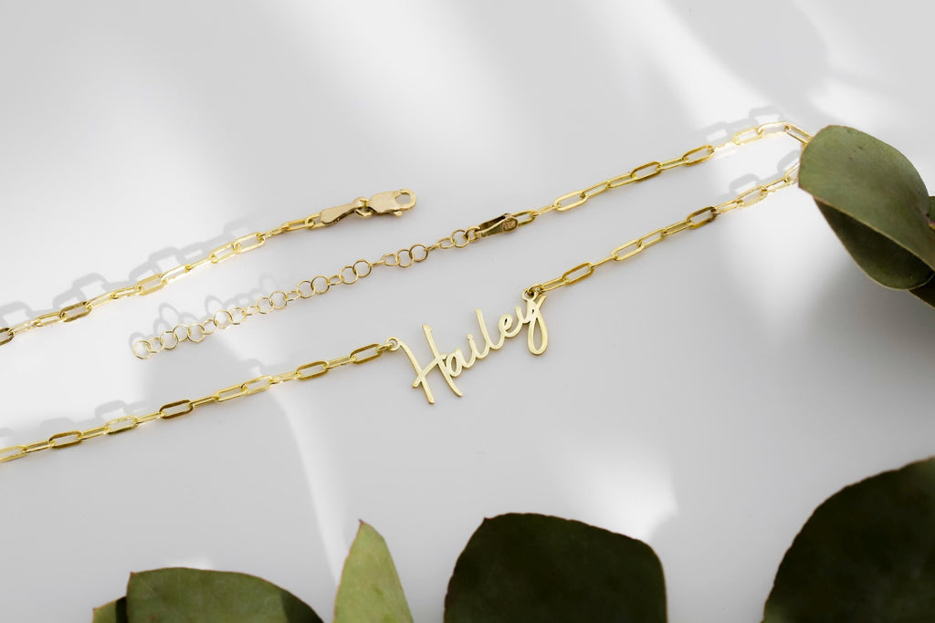Personalized Gold & Silver Name Necklace | Dainty Link Chain Jewelry