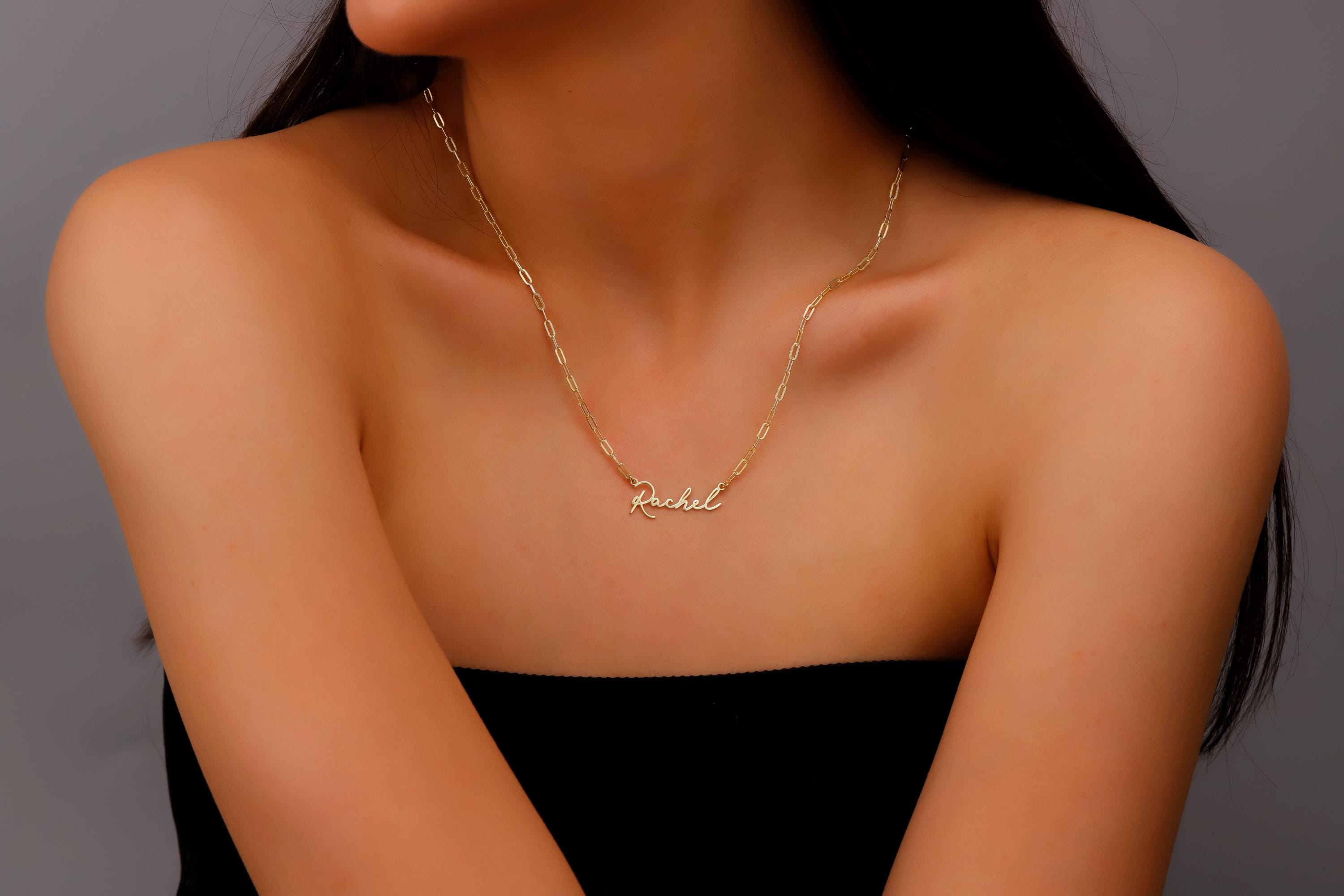 Personalized Gold & Silver Name Necklace | Dainty Link Chain Jewelry