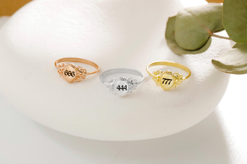 Angelique Jewelry Personalized Angel Number Ring - Unique Spiritual Symbol for Guidance and Inspiration