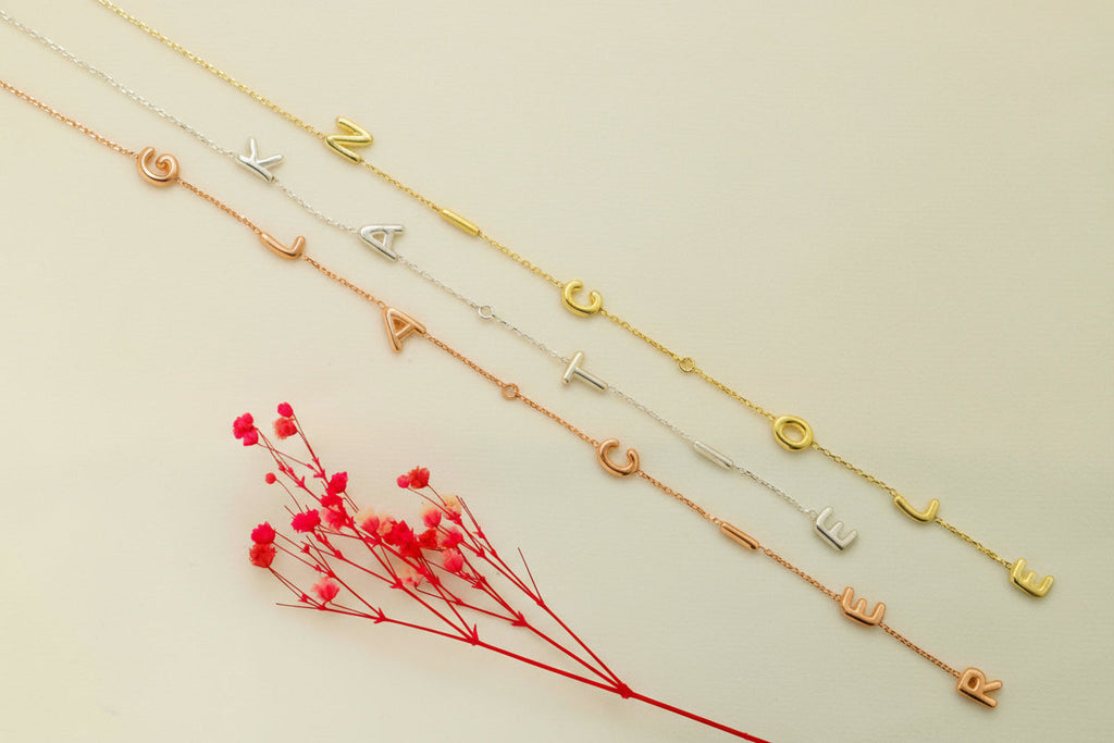 Personalized Lariat Name Necklace - Custom Bubble Initials for Unique Gifts