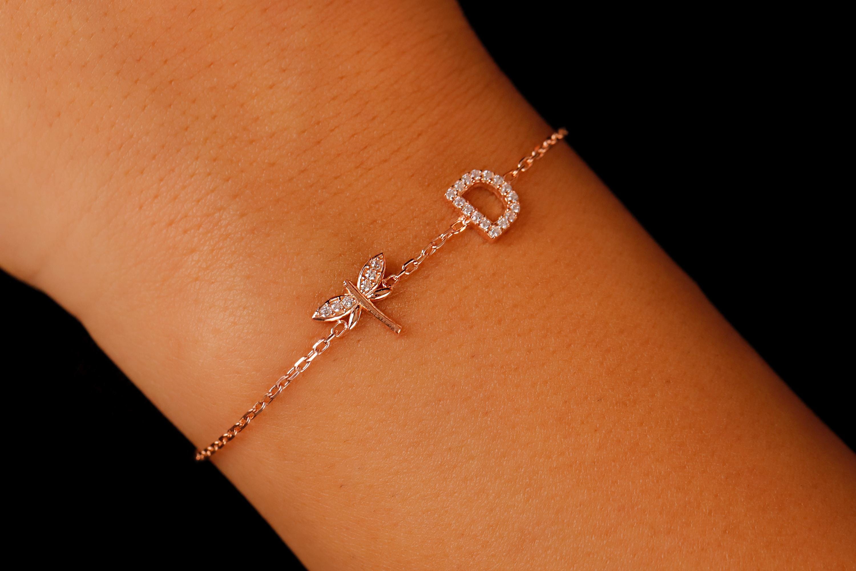 Dragonfly Designs with Initial Bracelet