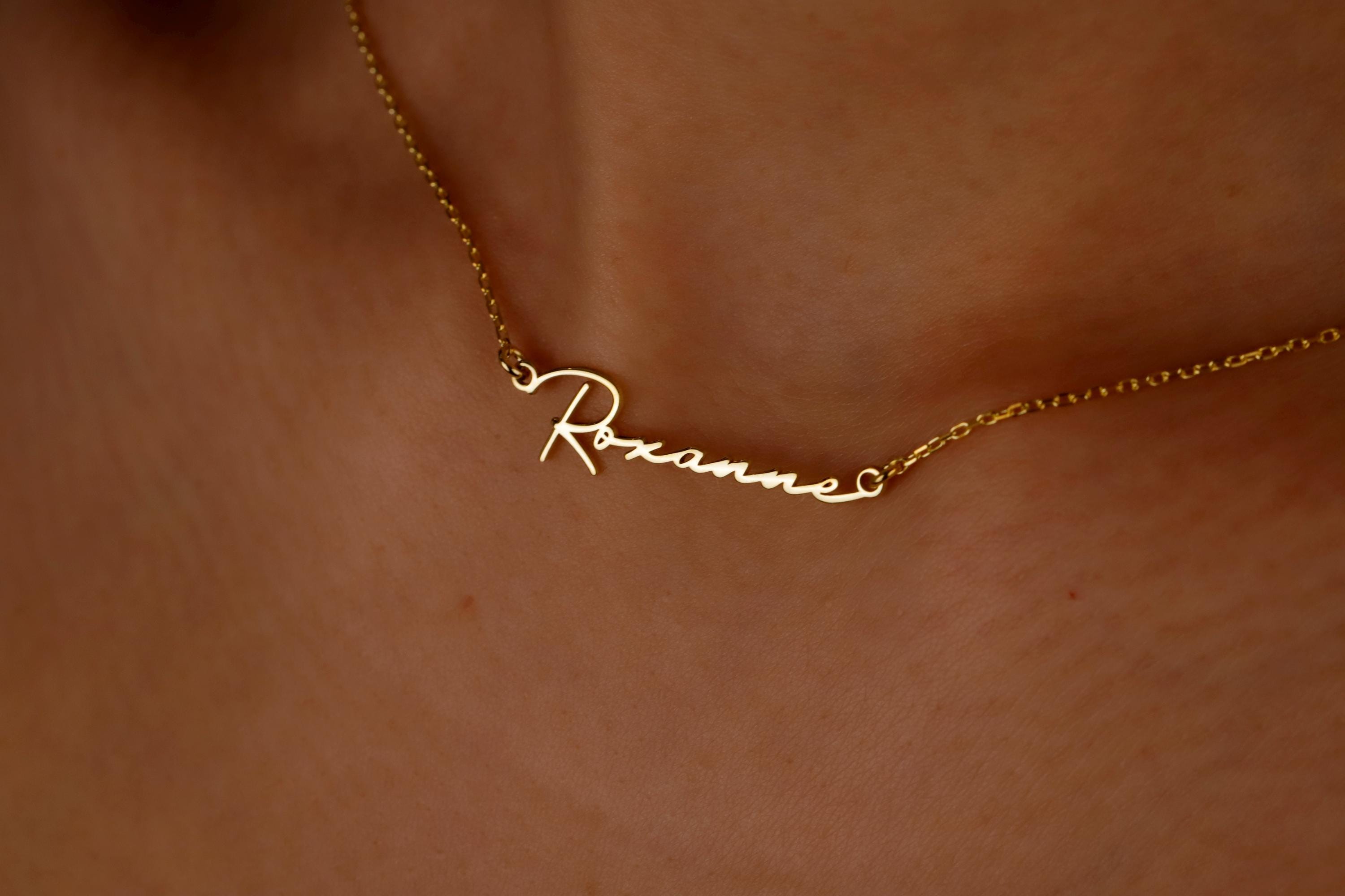 Custom Handwriting Name Necklace by SilverGoldandRose | 14K Gold Vermeil Personalized Jewelry for a Unique Touch