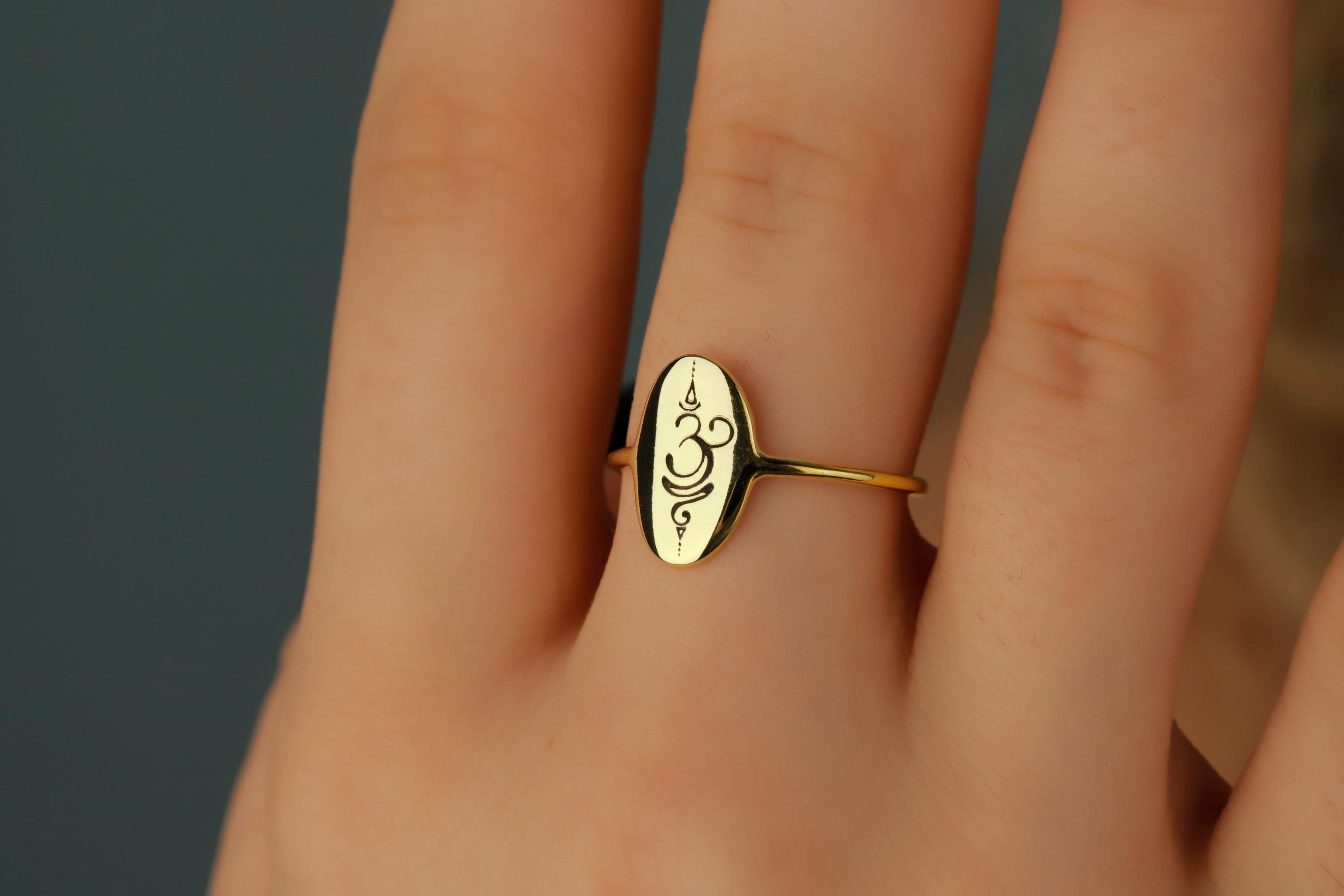 Yoga Ring – Dainty 925 Sterling Silver Ohm Meditation Jewelry for Mindful Moments
