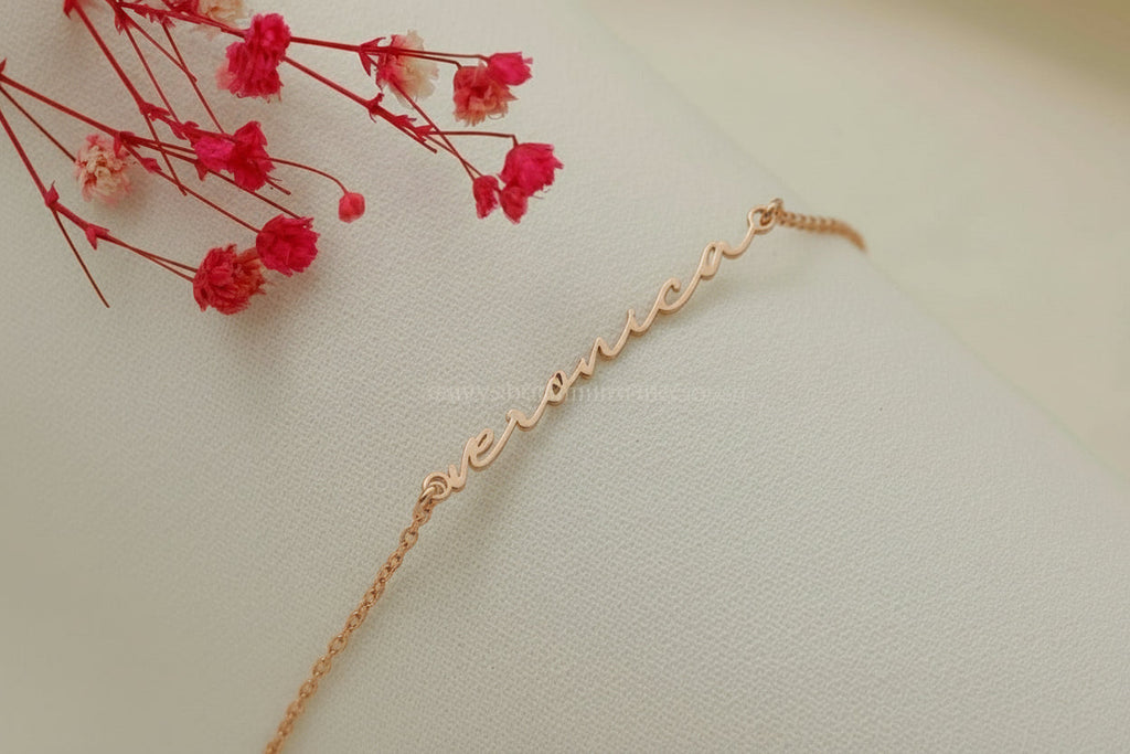 Custom Tiny Name Bracelet - Personalized Gold Handwritten Jewelry