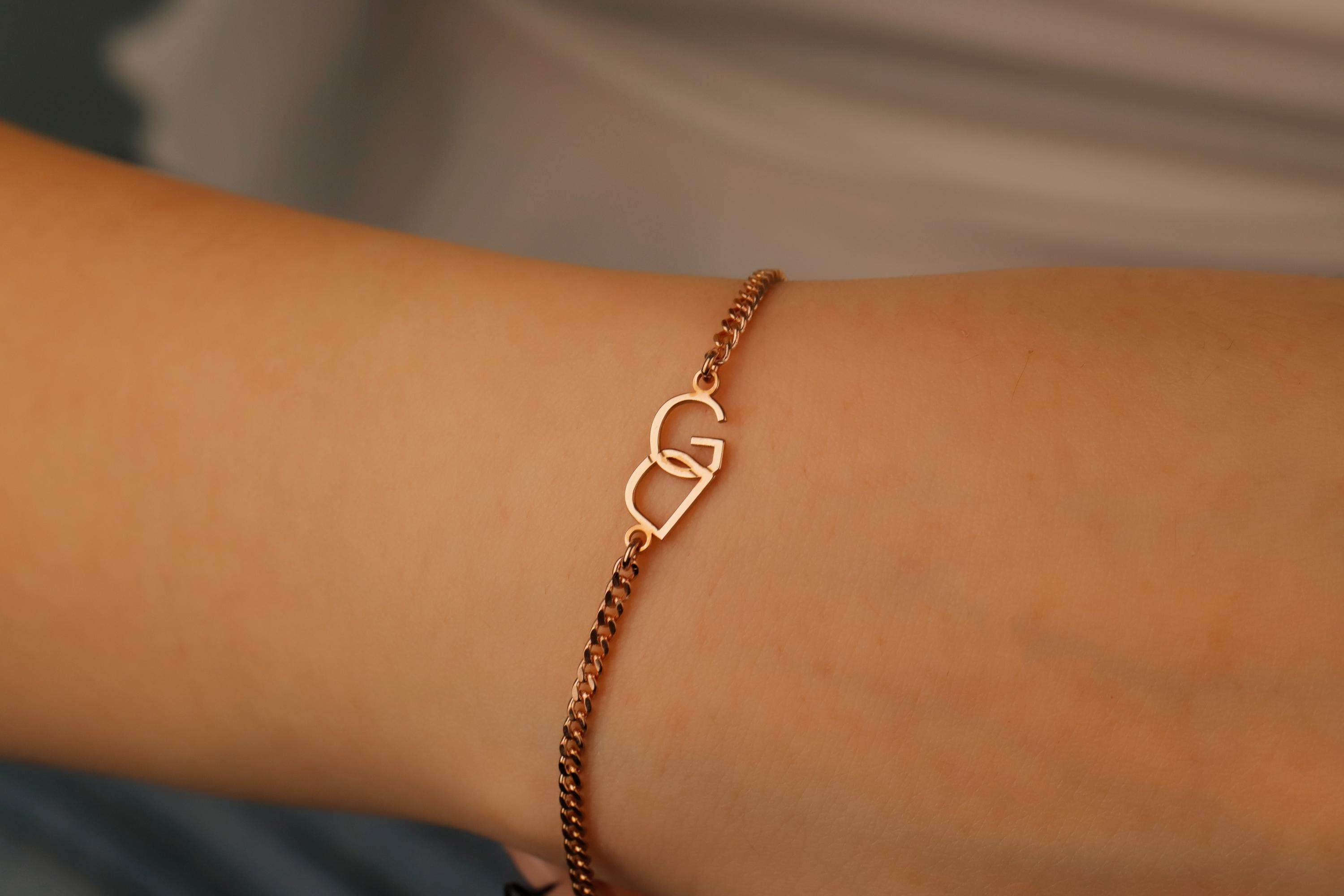 Interlocking Initials Bracelet by SilverGoldandRose