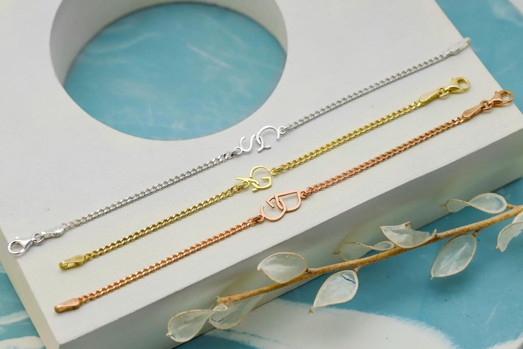 Interlocking Initials Bracelet by SilverGoldandRose