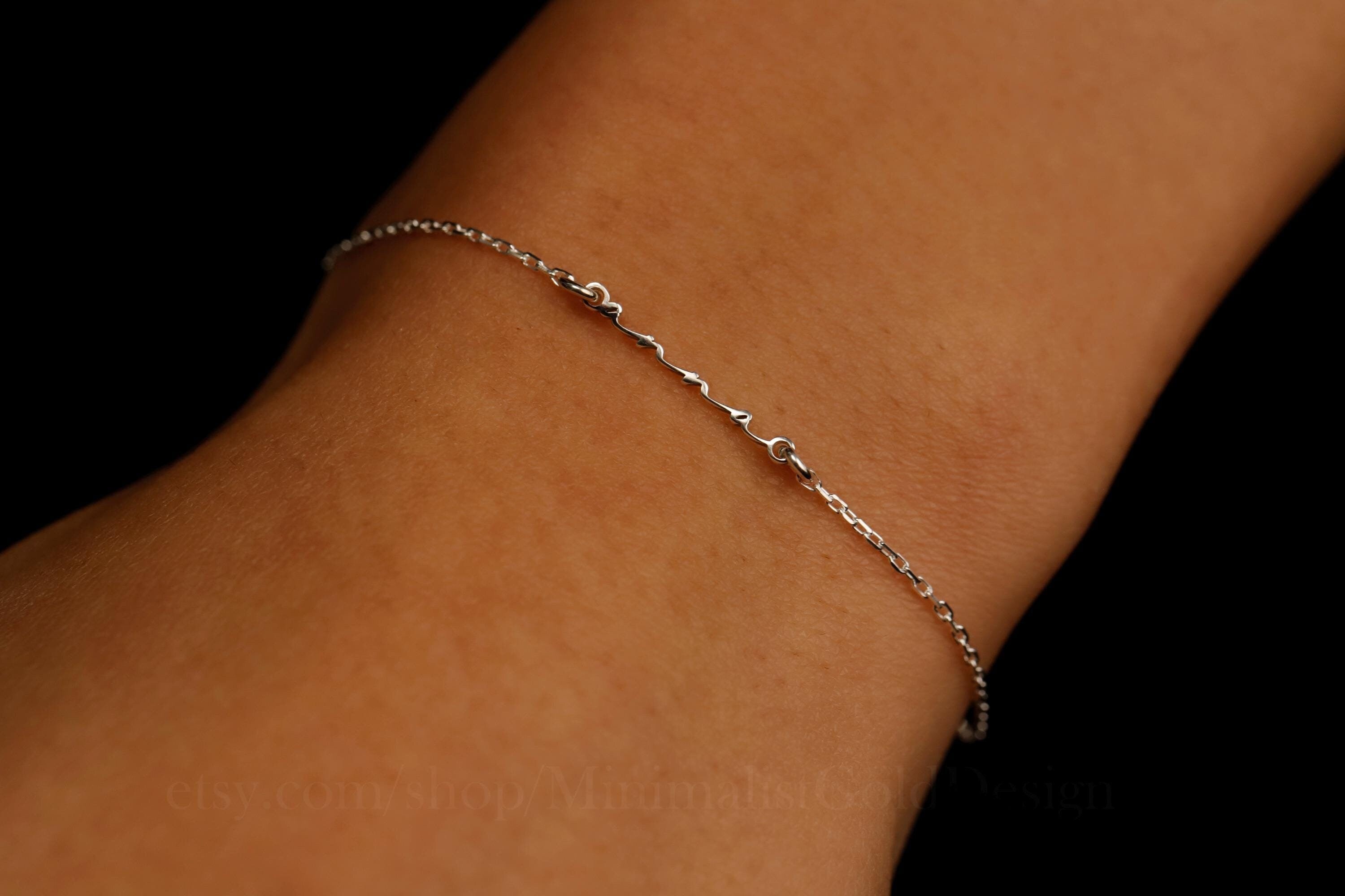Personalized 14K Gold Filled Tiny Name Bracelet | Dainty Custom Jewelry | Perfect Gift for Mom