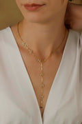 Lariat Y Necklace • Personalized Birthstone & CZ Letter Jewelry