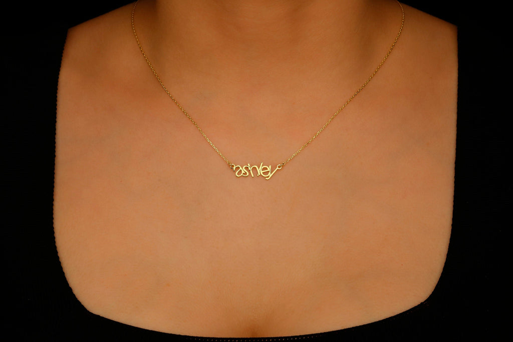 14K Gold Name Necklace - Personalized Initial Jewelry