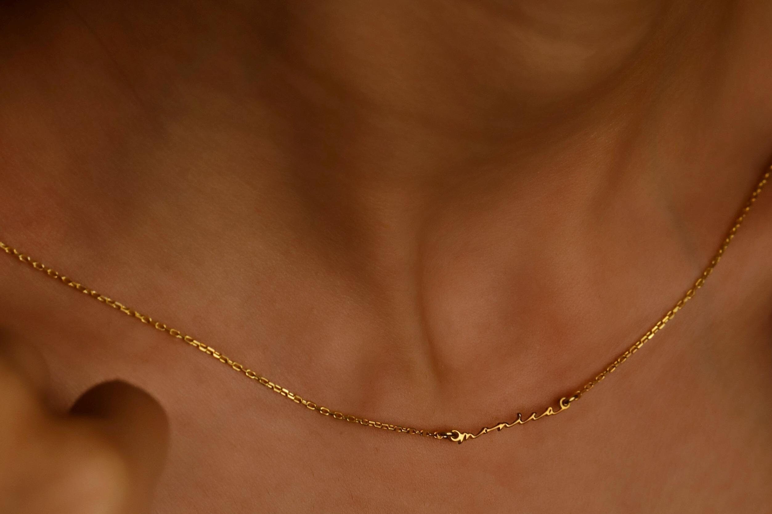 Dainty Name Necklace - Custom 18K Gold Filled Layering Jewelry for Moms - Minimalist Personalized Gift
