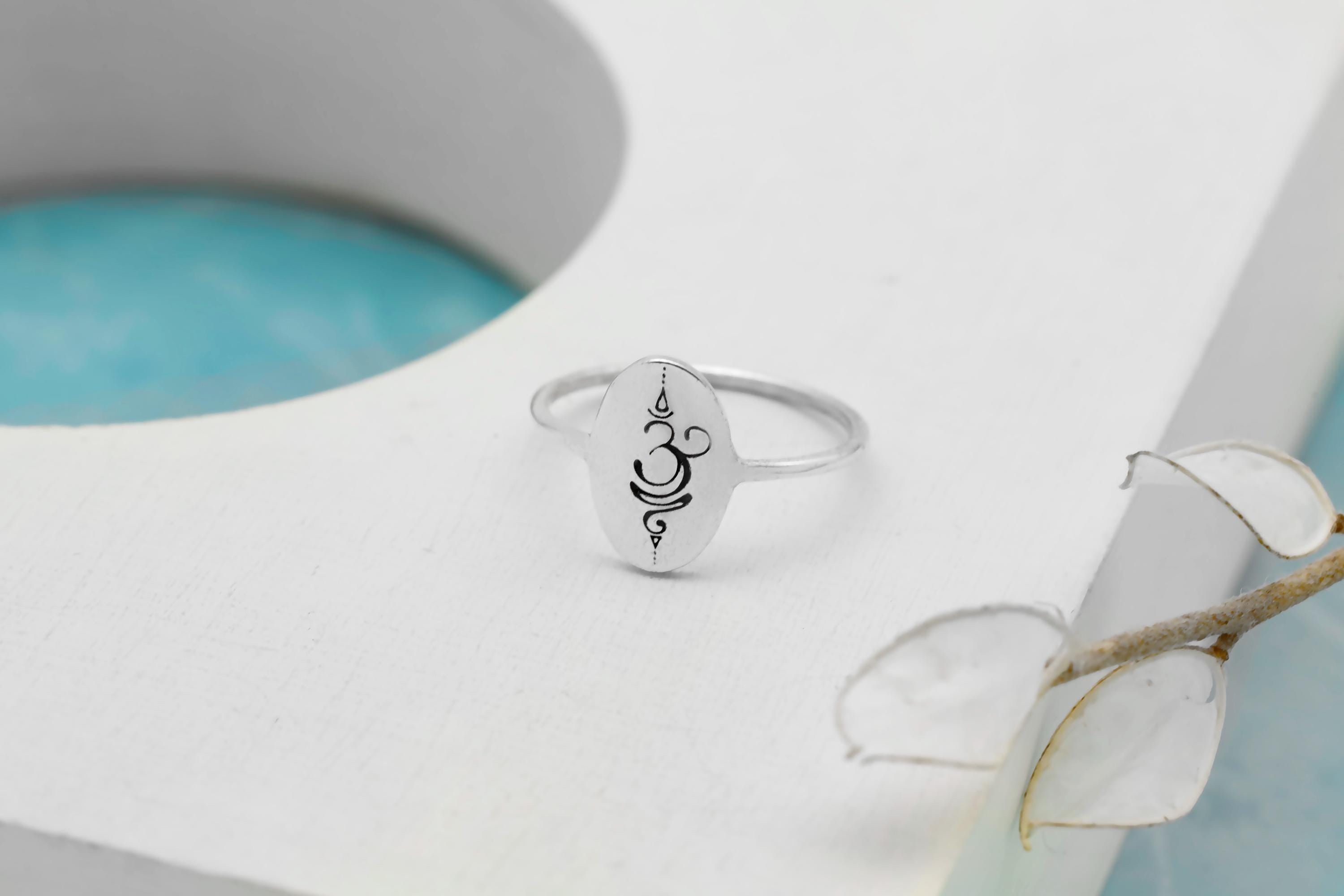 Yoga Ring – Dainty 925 Sterling Silver Ohm Meditation Jewelry for Mindful Moments