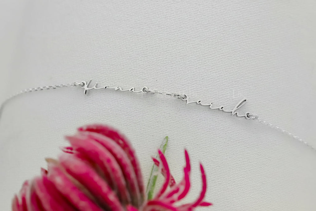 Tiny Two Gold Name Bracelet - Personalized Family Jewelry, Custom Dainty Layering Gift for Mom
