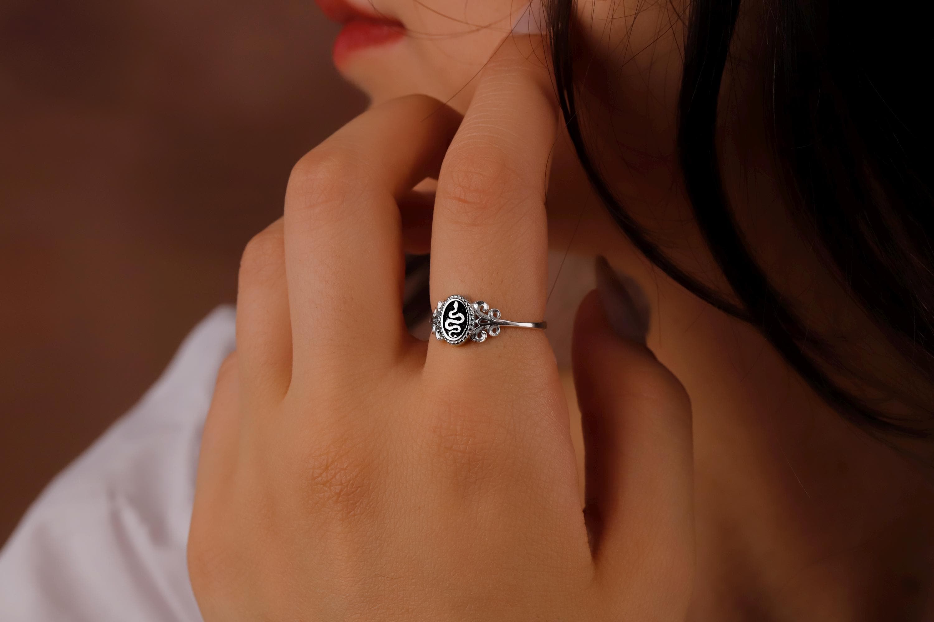 Pinky Jewelry Co. Bold Pinky Snake Signet Ring - Unique Design for Standout Style