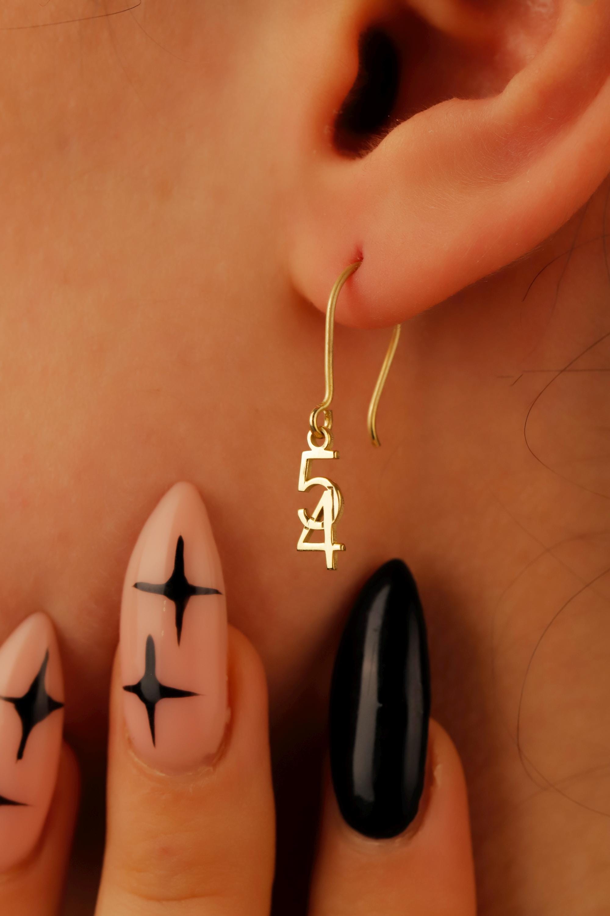 Lucky Charm Jewelry Sterling Silver Number Drop Earrings - Personalized for Your Unique Style