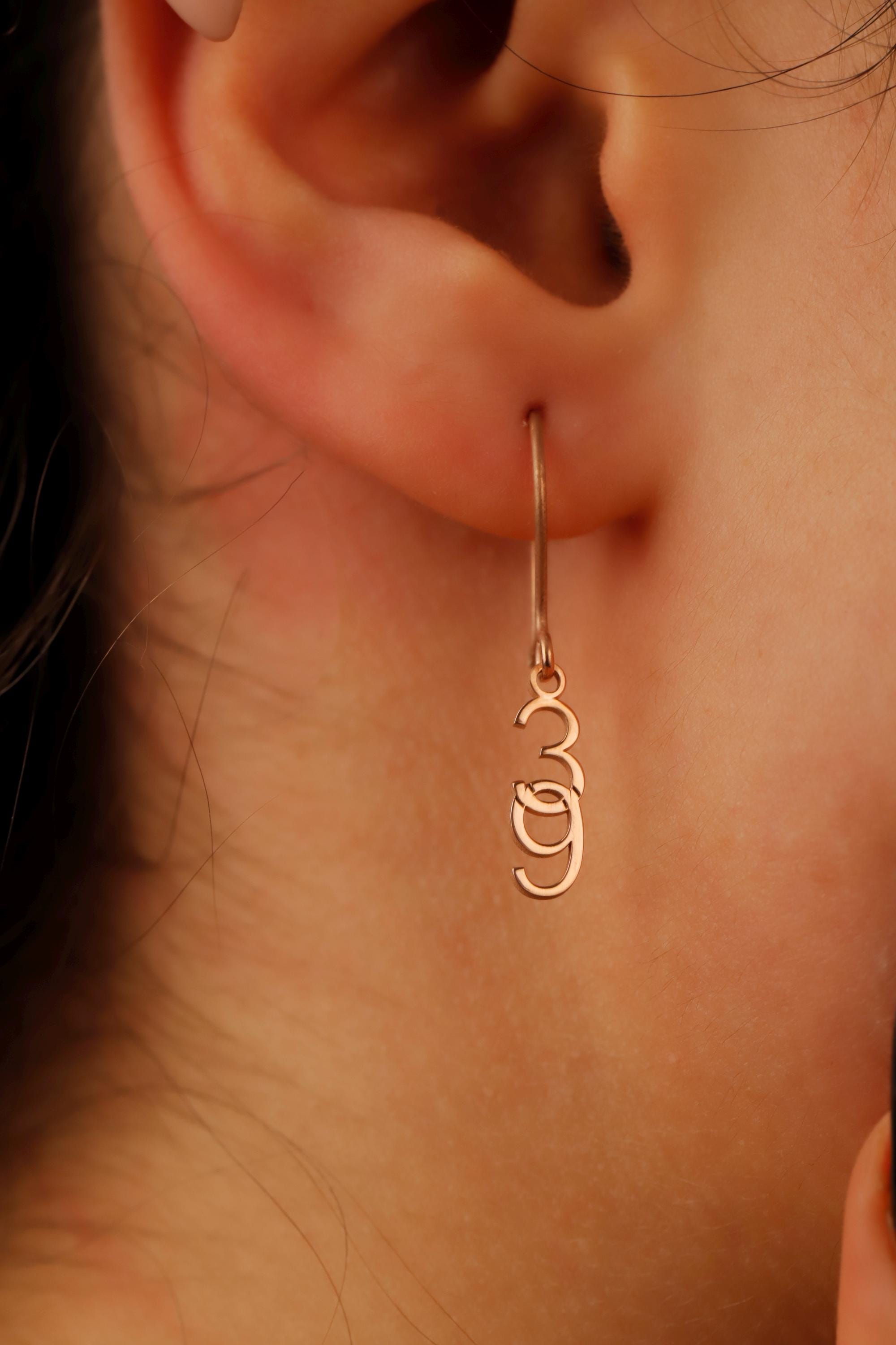 Lucky Charm Jewelry Sterling Silver Number Drop Earrings - Personalized for Your Unique Style