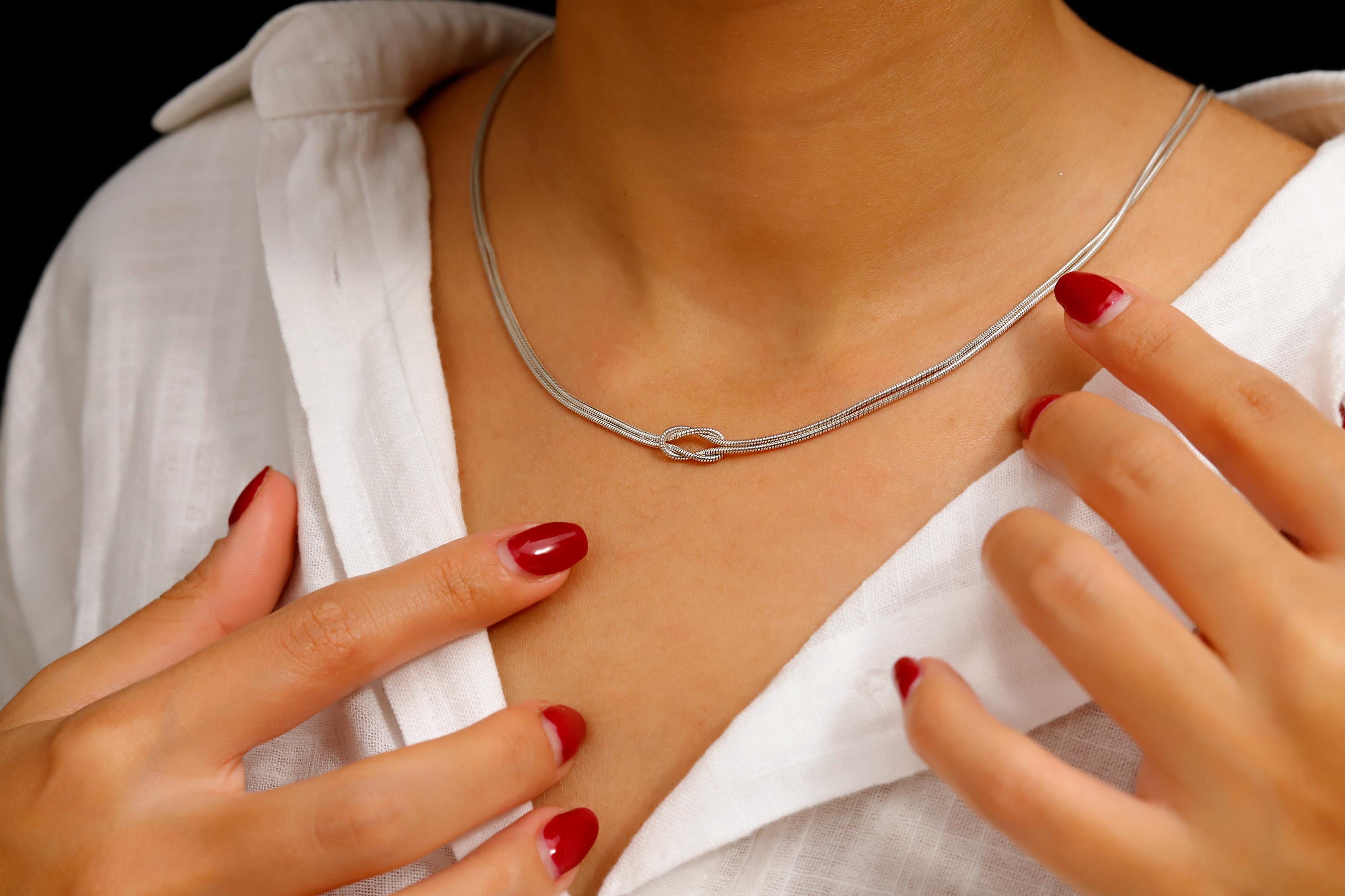 Love Knot Jewelry Sterling Silver Necklace - Timeless Elegance for Every Heart