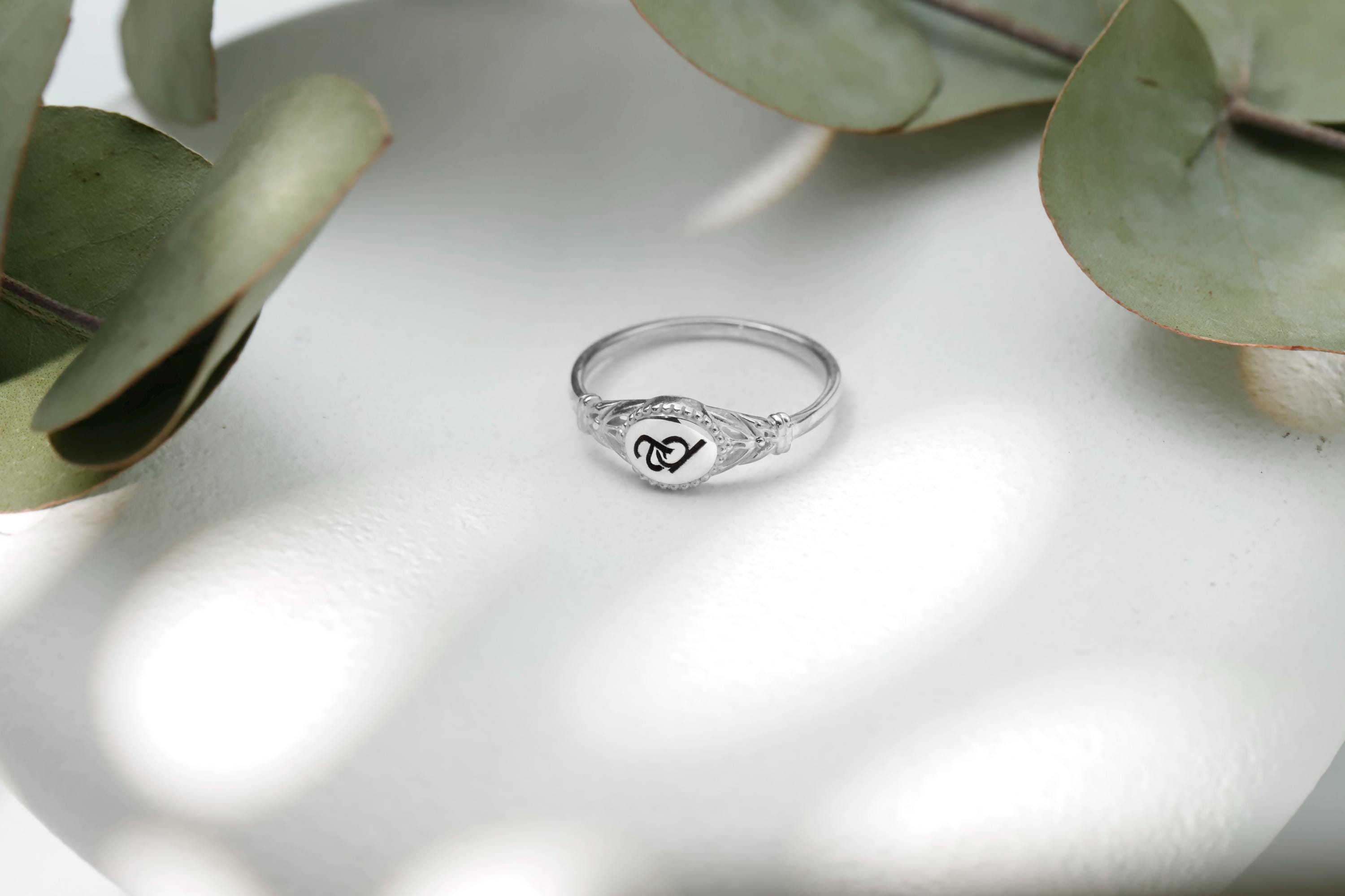 Intertwined Initial Ring | Custom Monogram Pinky Ring | Personalized Handmade Jewelry for Unique Gifts