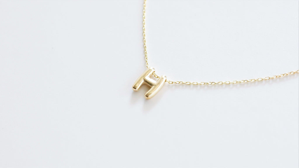 Custom Puff Letter Necklace - Unique 3D Balloon Pendant in 925 Sterling Silver