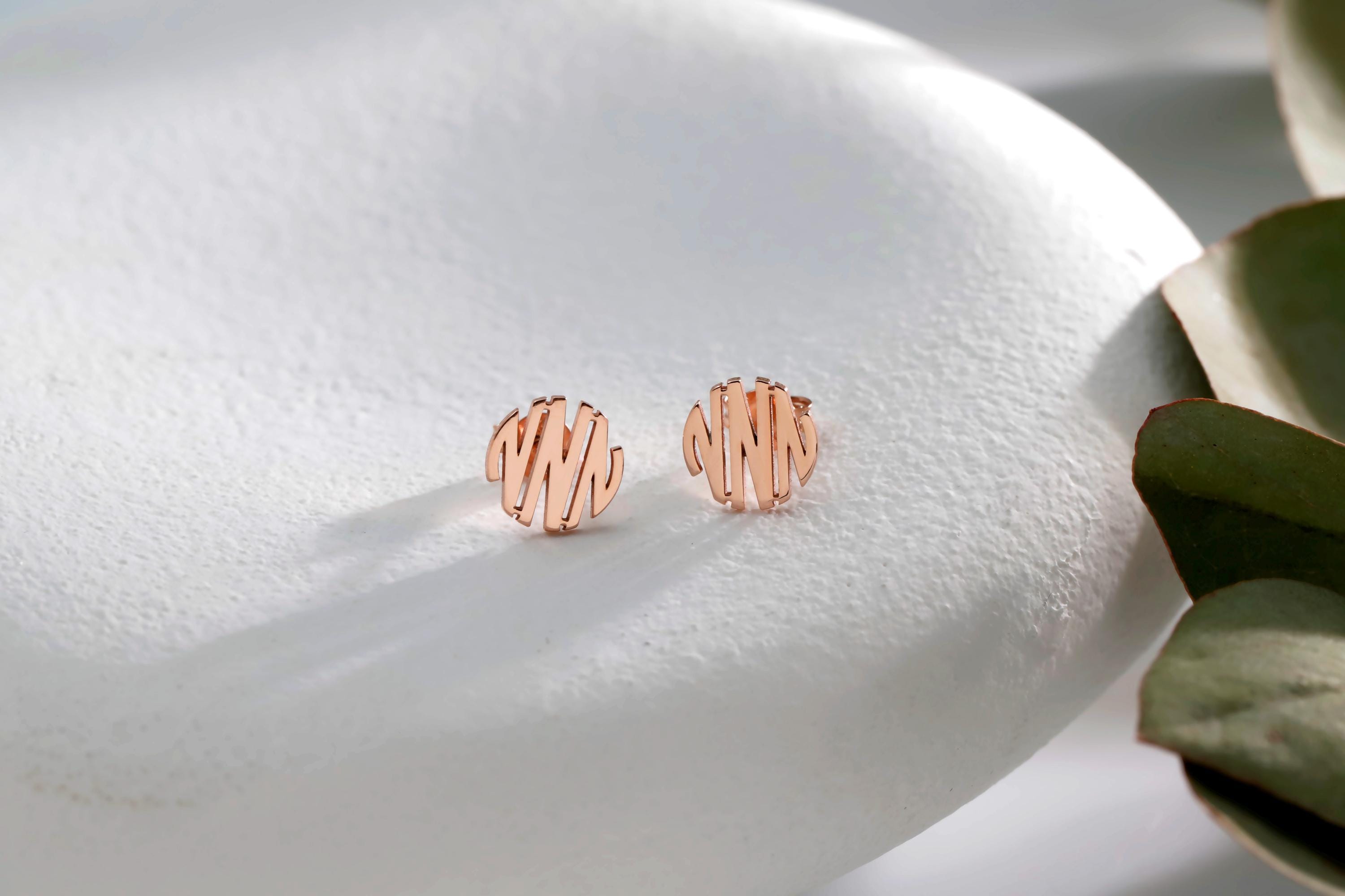 Elegant You Monogrammed Stud Earrings - Personalized Glam for Every Occasion