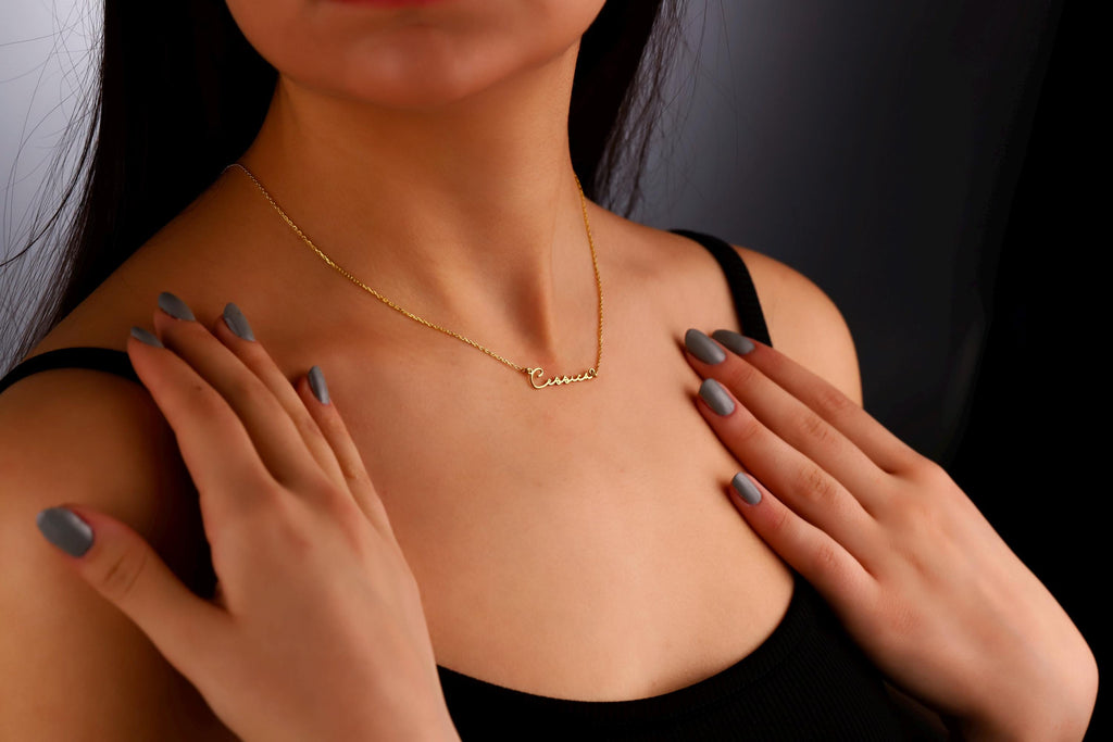 14K Gold Personalized Name Necklace - Dainty Custom Jewelry Gift for Her