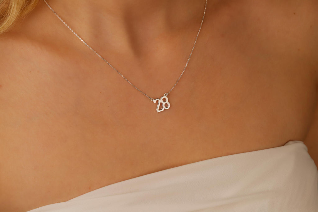 Personalized Number Necklace by SilverGoldandRose
