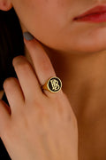 Intertwined Initial Signet Ring - Personalize Your Style with Elegant Customization