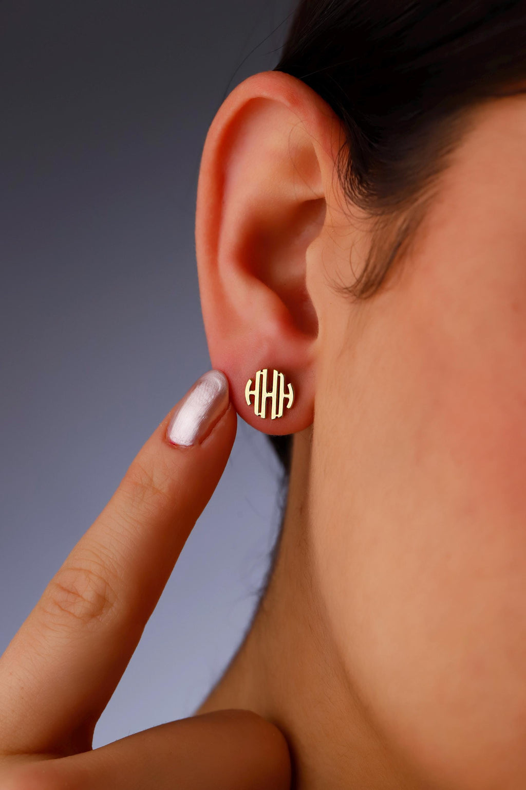 Elegant You Monogrammed Stud Earrings - Personalized Glam for Every Occasion