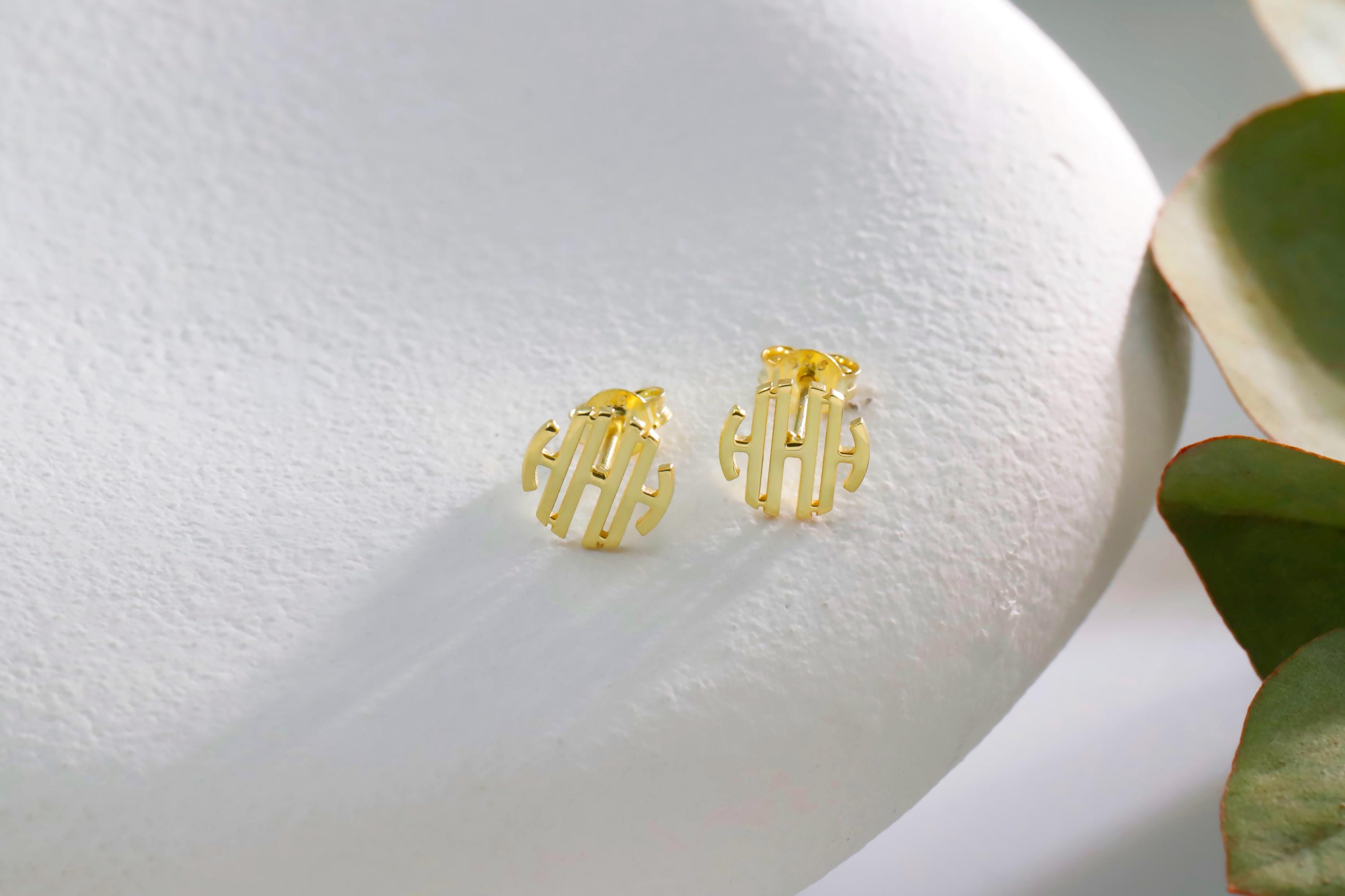 Elegant You Monogrammed Stud Earrings - Personalized Glam for Every Occasion