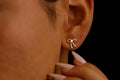 925 Sterling Silver Elysian Jewelry Ribbon Earrings with Dazzling Gemstone Accent