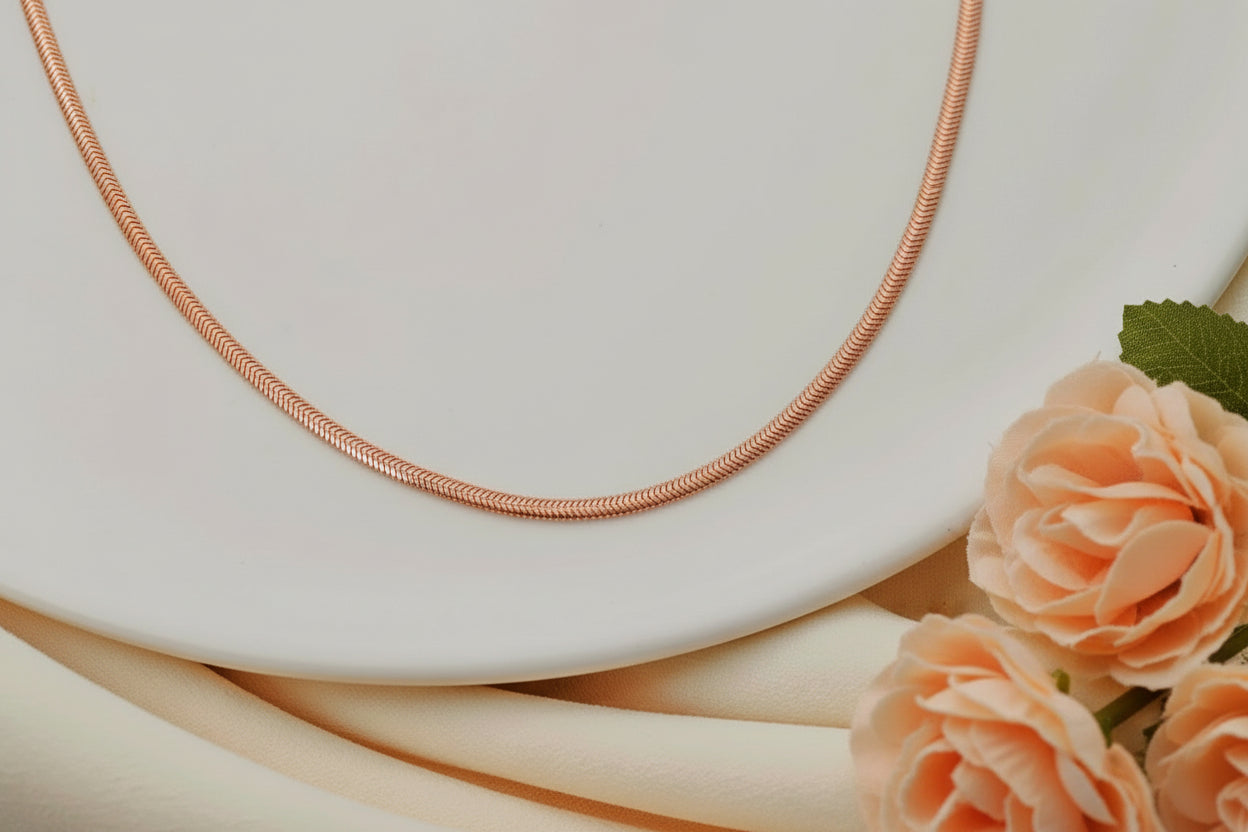 Shimmering Dainty Snake Chain Necklace - Elegant Italian Design in Silver, Gold & Rose Gold