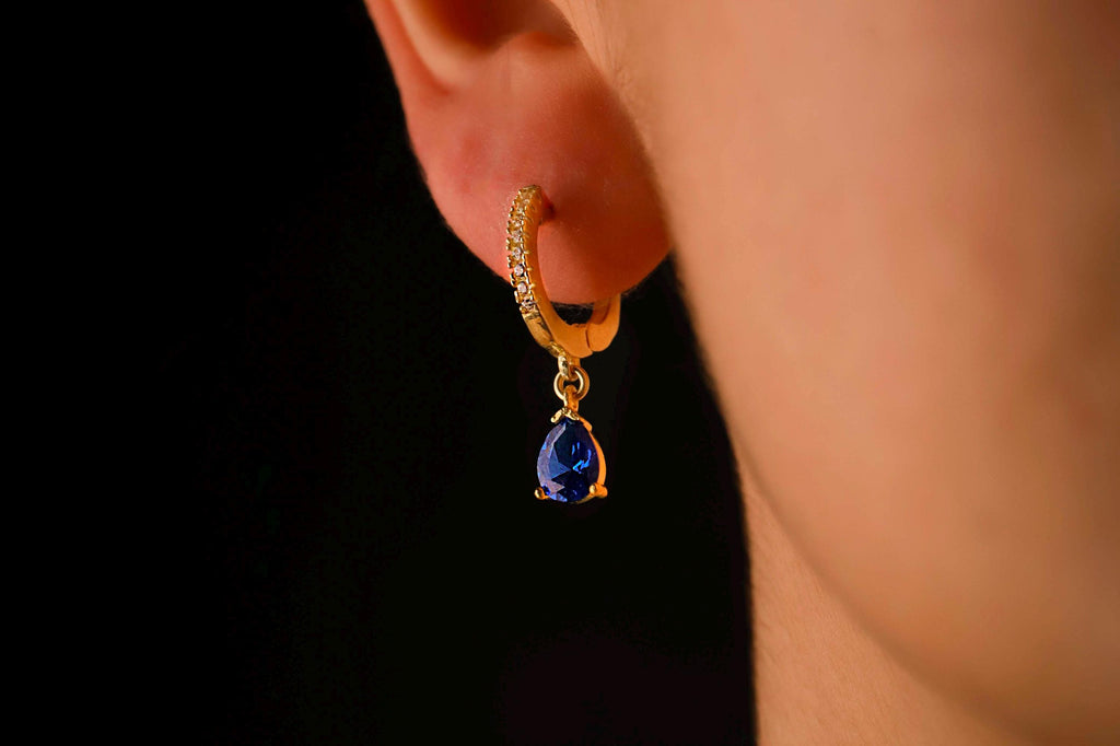 Sapphire & Diamond Hoop Earrings