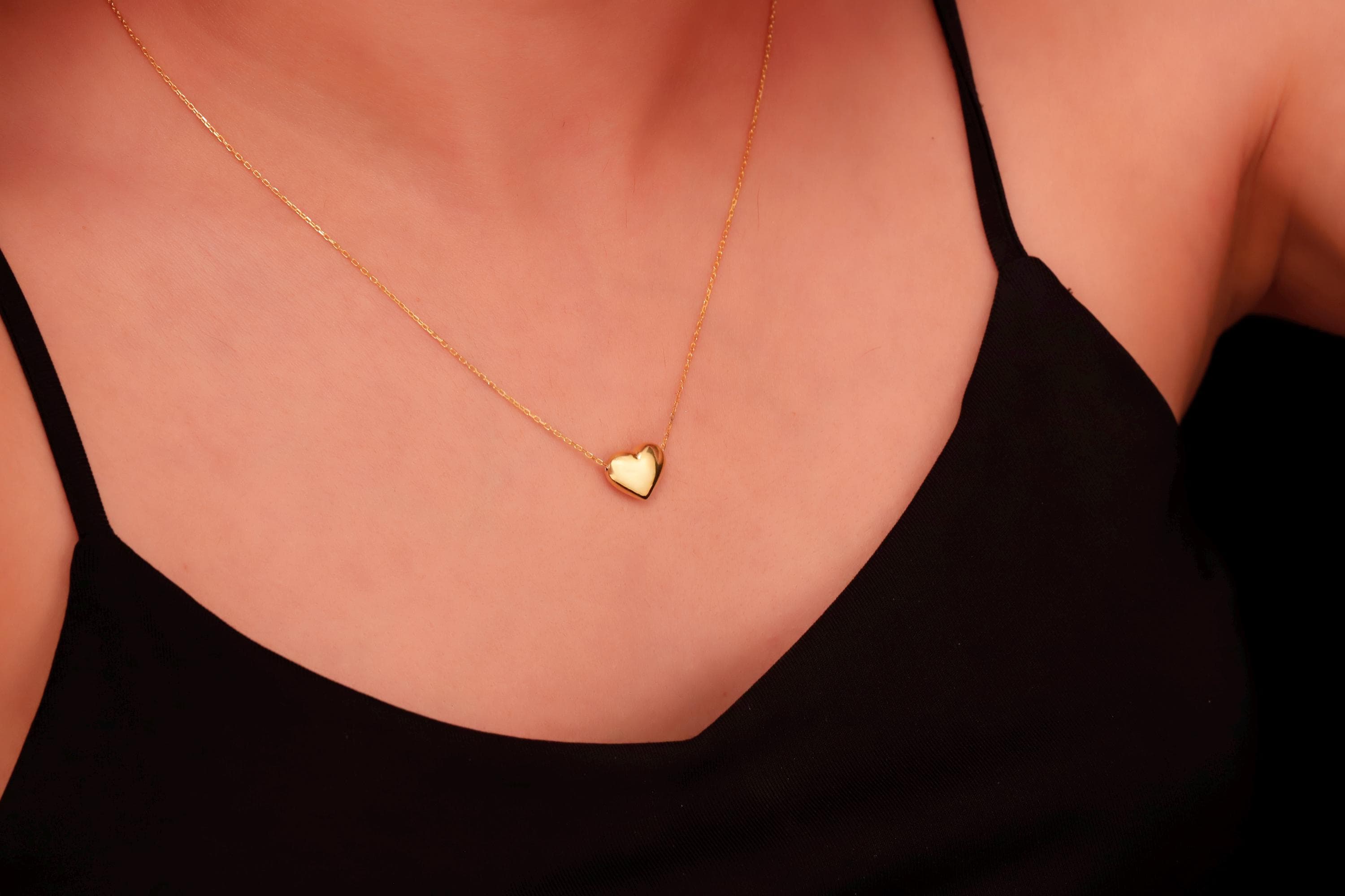 Bubble Heart Charm 3D Moveable Necklace in 925 Sterling Silver
