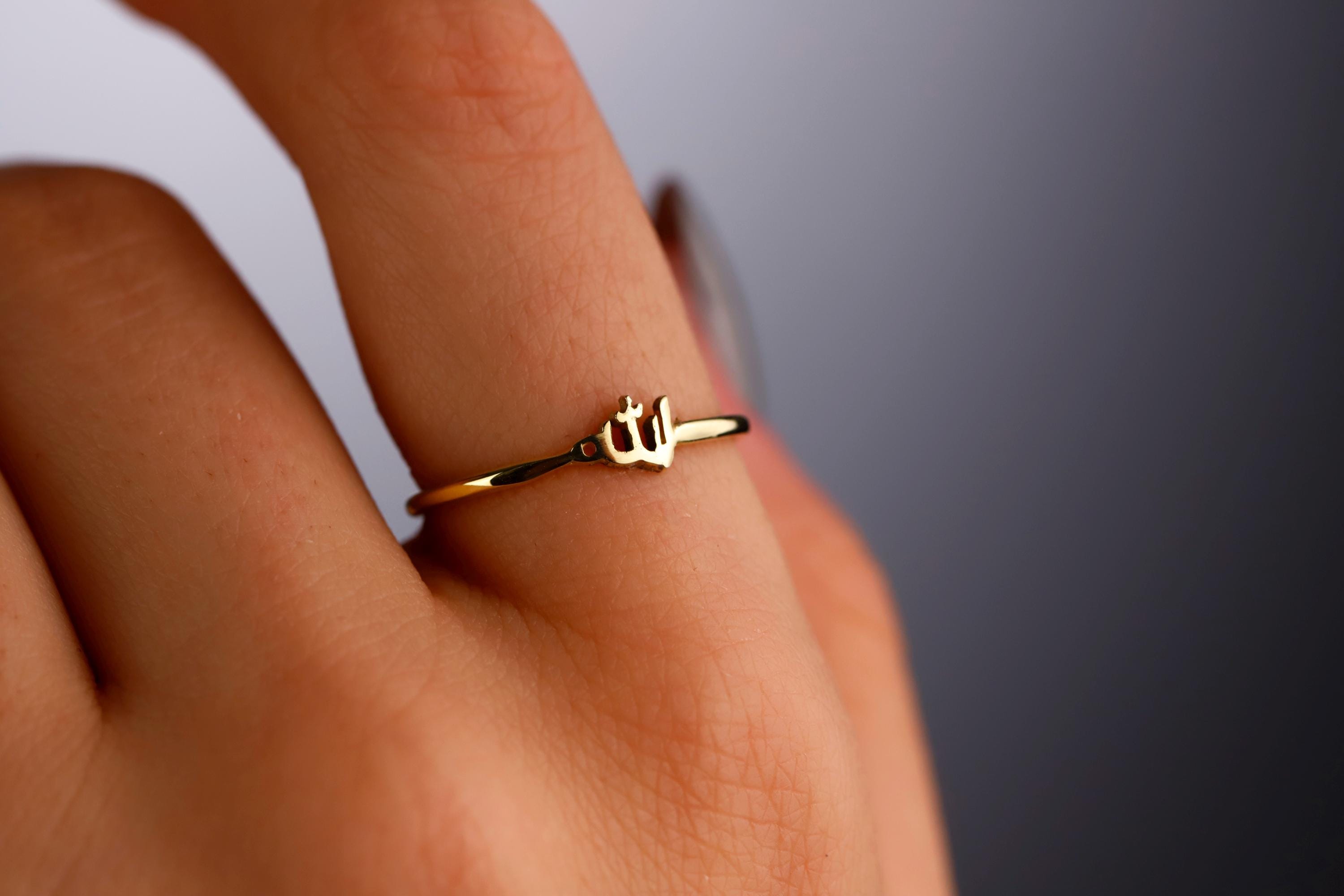 Delicate Gold Arabic Name Ring | Personalized Islamic Jewelry | Dainty Gifts for Her | Unique Birthday Keepsake