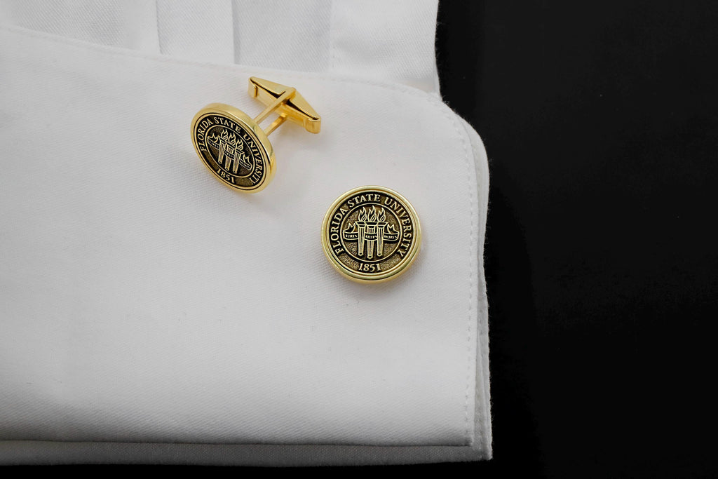 Personalized College Cufflinks in 925 Sterling Silver