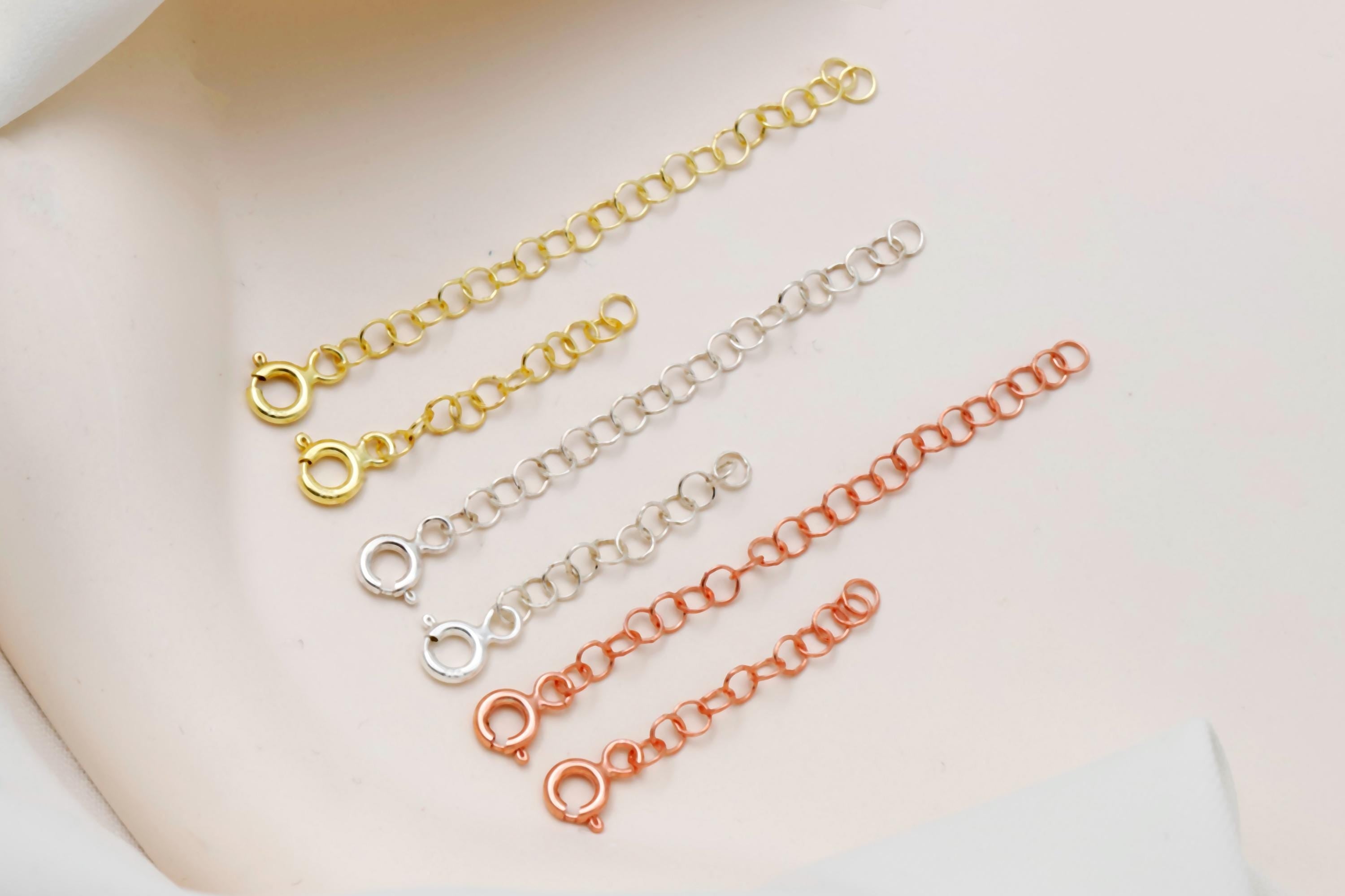 Adjustable Chain Extender for Necklaces & Bracelets - 925 Sterling Silver