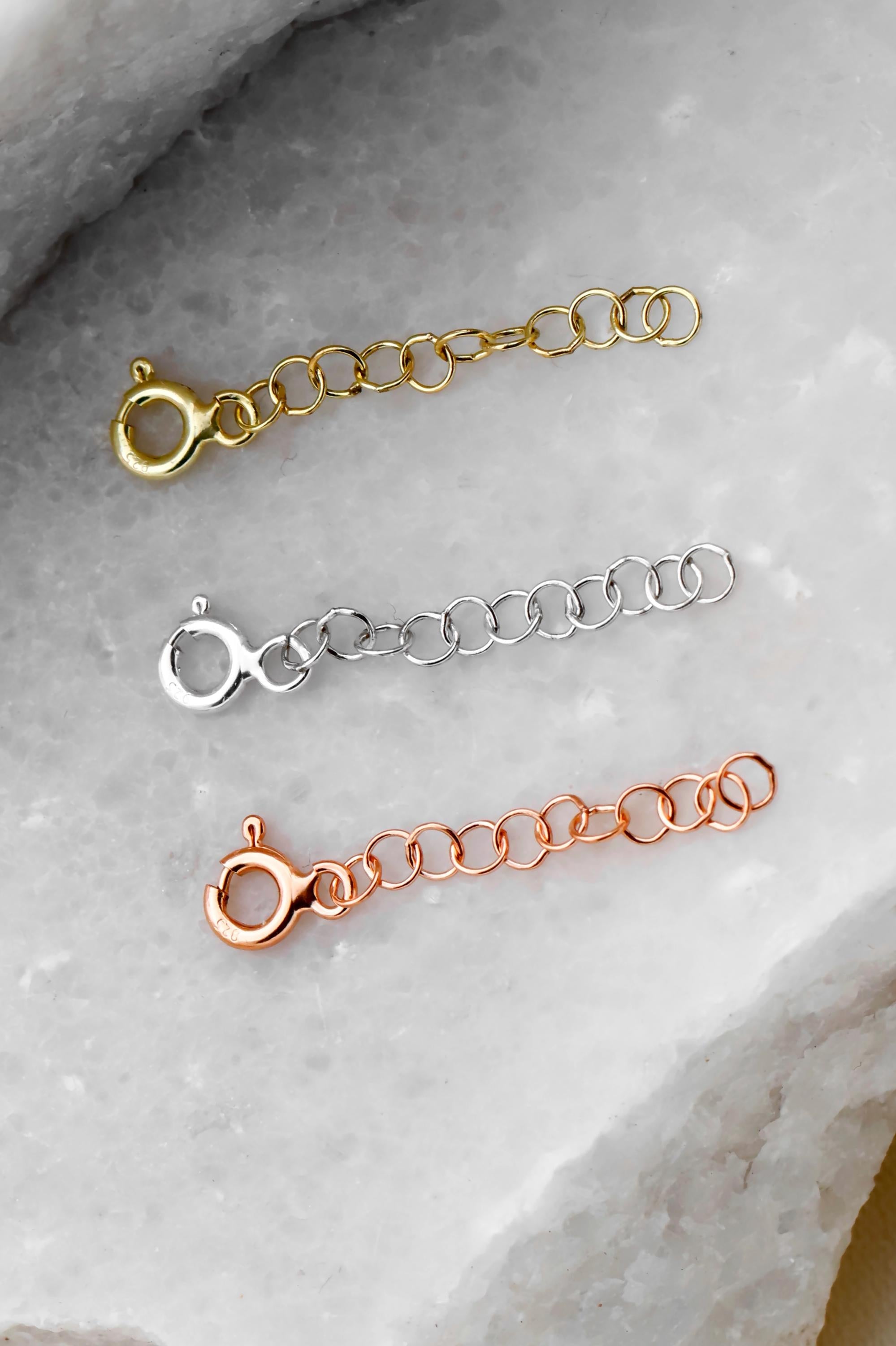 Adjustable Chain Extender for Necklaces & Bracelets - 925 Sterling Silver